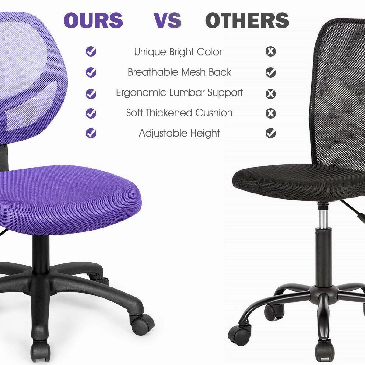 Kids Desk Chair, Mesh Teens Computer Chair with Wheels
