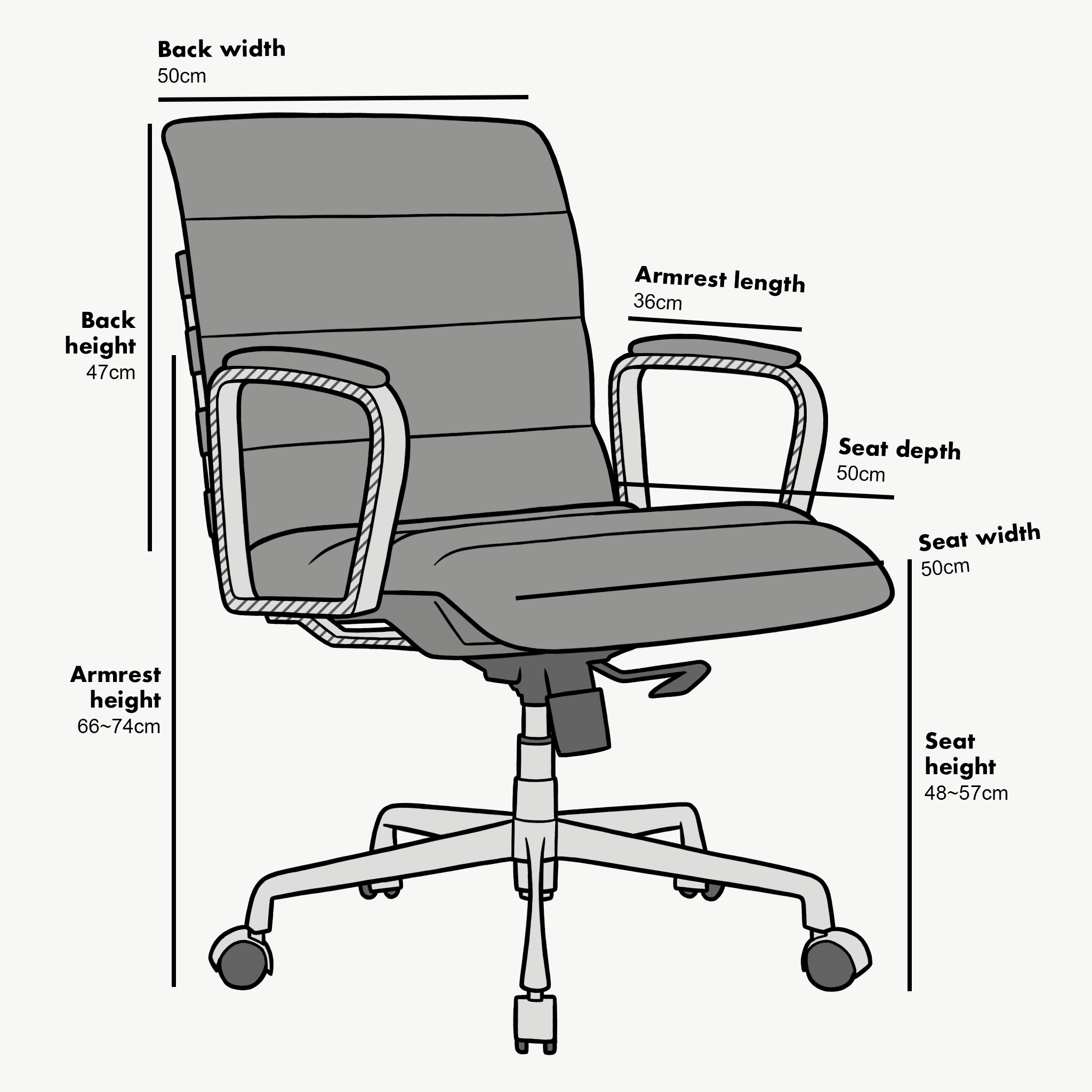Kingston Vintage Effect Faux Leather Office Chair with Chrome Frame and Aluminium Base Grey
