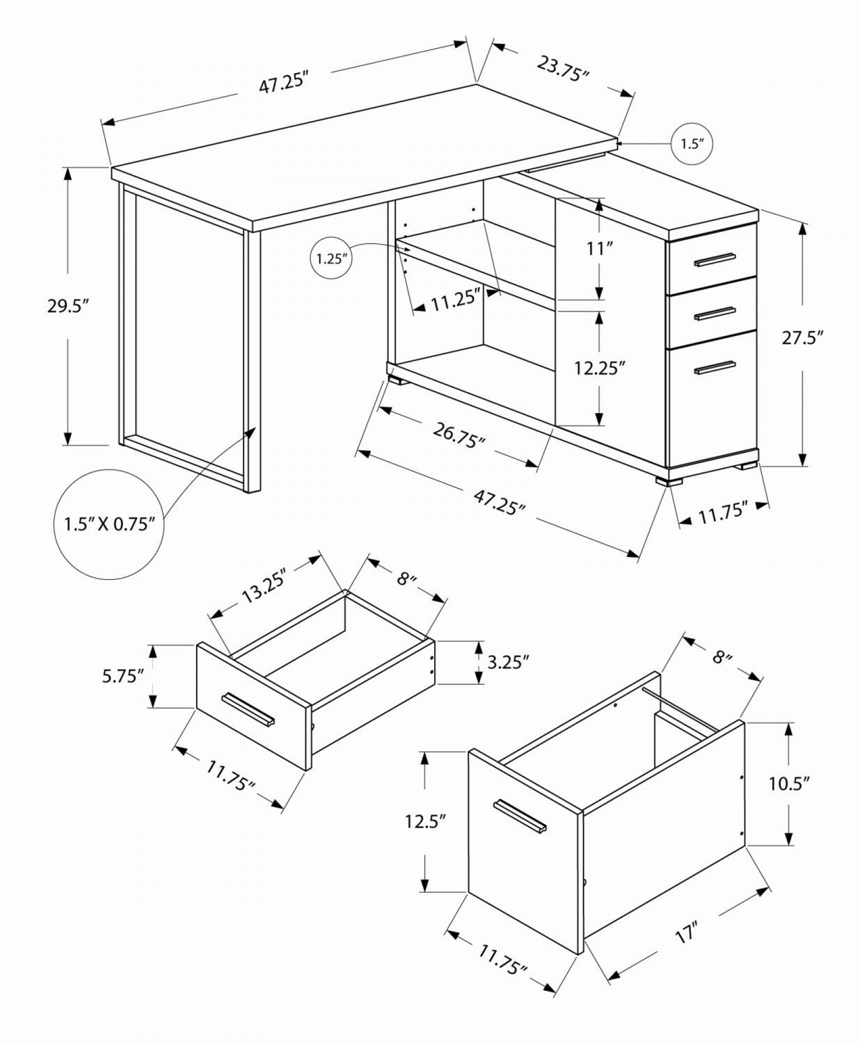 Kivo Desk - Black