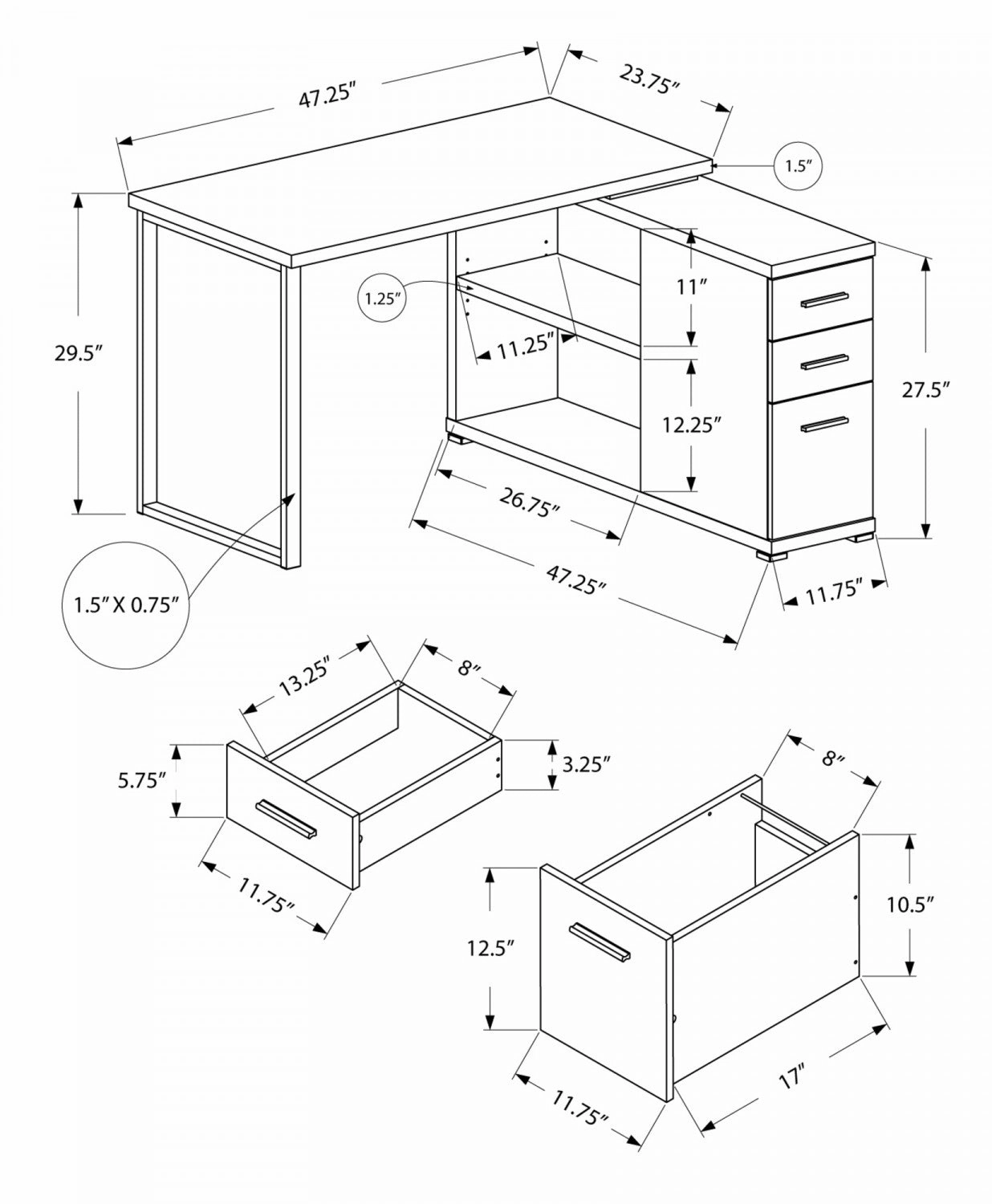 Kivo Desk - Taupe