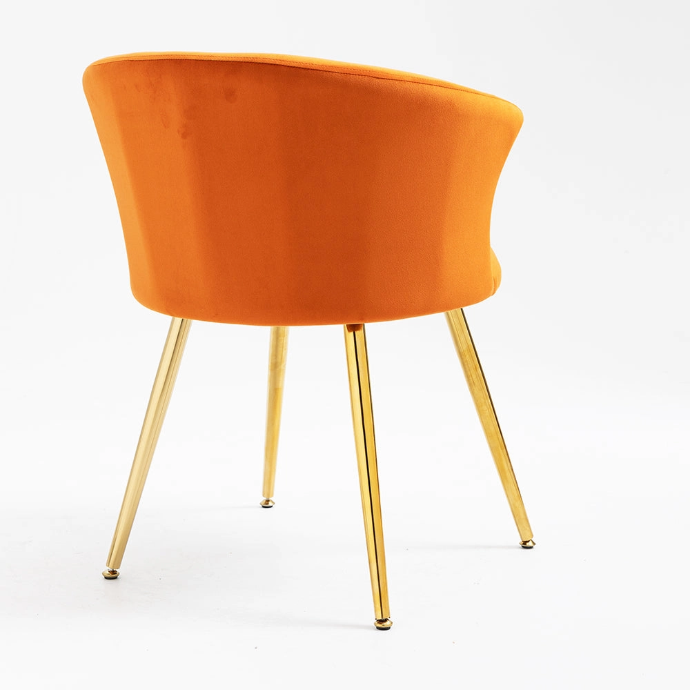 Kylie Set of 2 Orange Velvet Dining Chairs