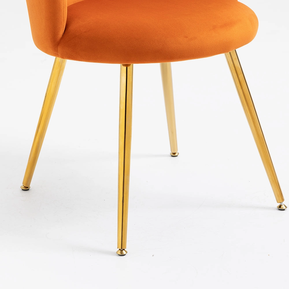 Kylie Set of 2 Orange Velvet Dining Chairs