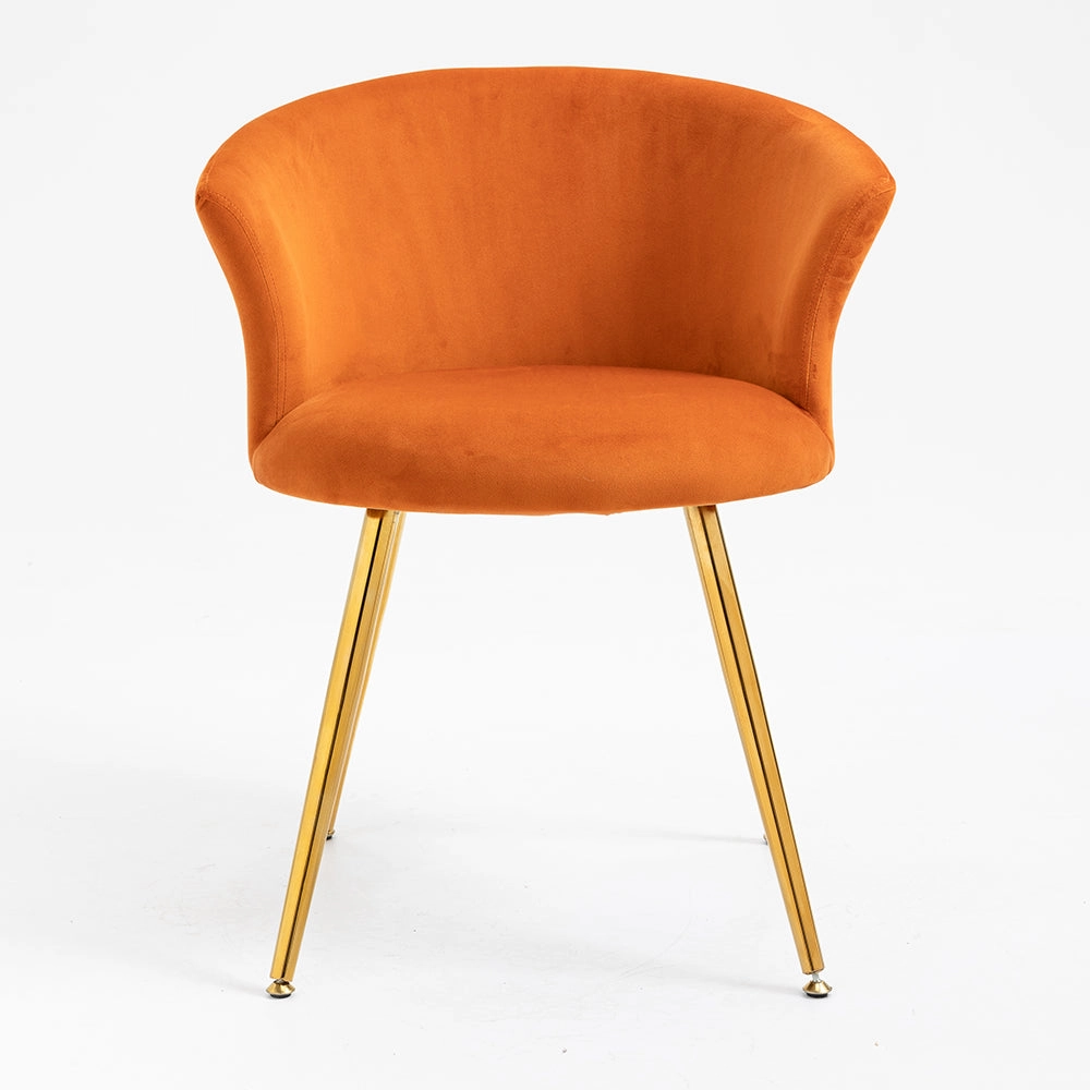 Kylie Set of 2 Orange Velvet Dining Chairs