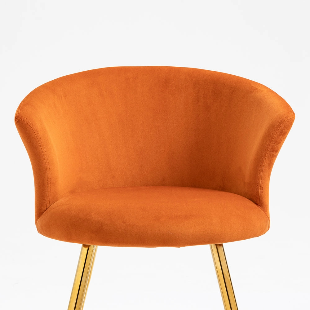 Kylie Set of 2 Orange Velvet Dining Chairs