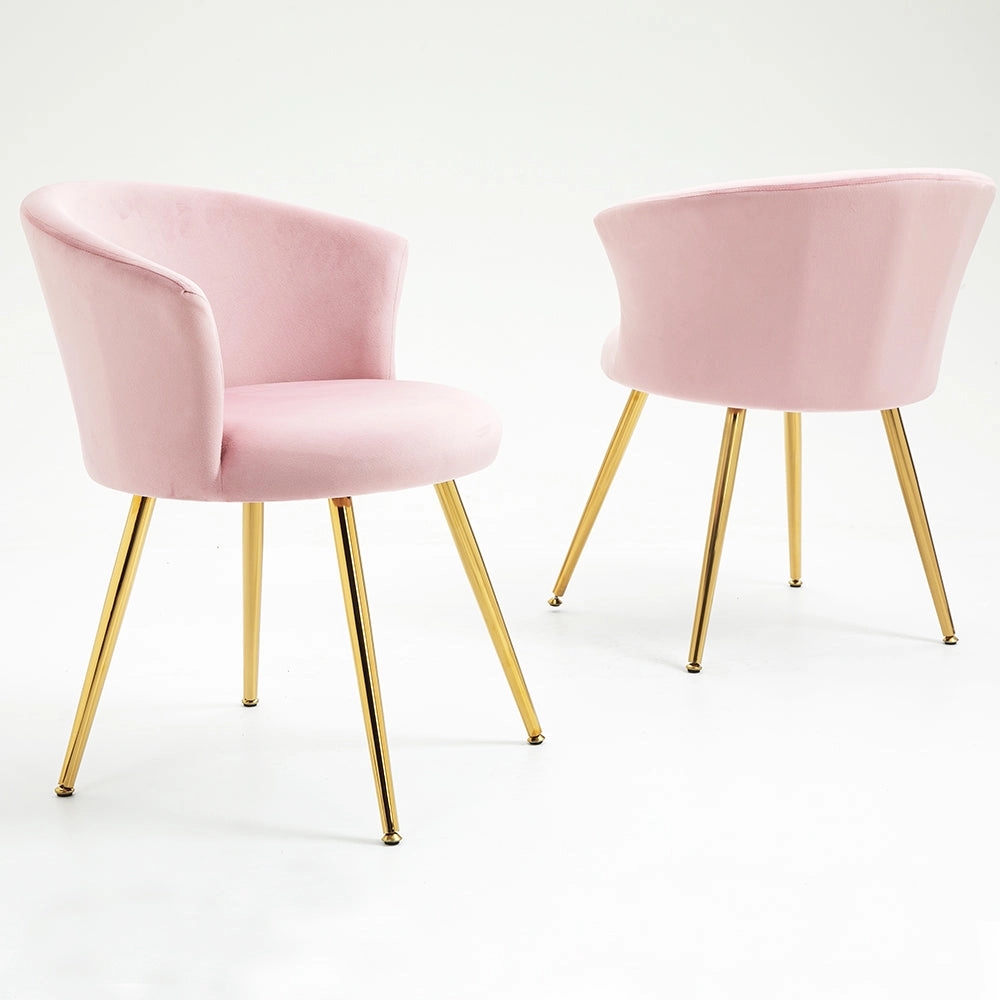 Kylie Set of 2 Pink Velvet Dining Chairs