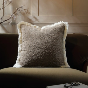 Kyra Mink Boucl Fringed Cushion