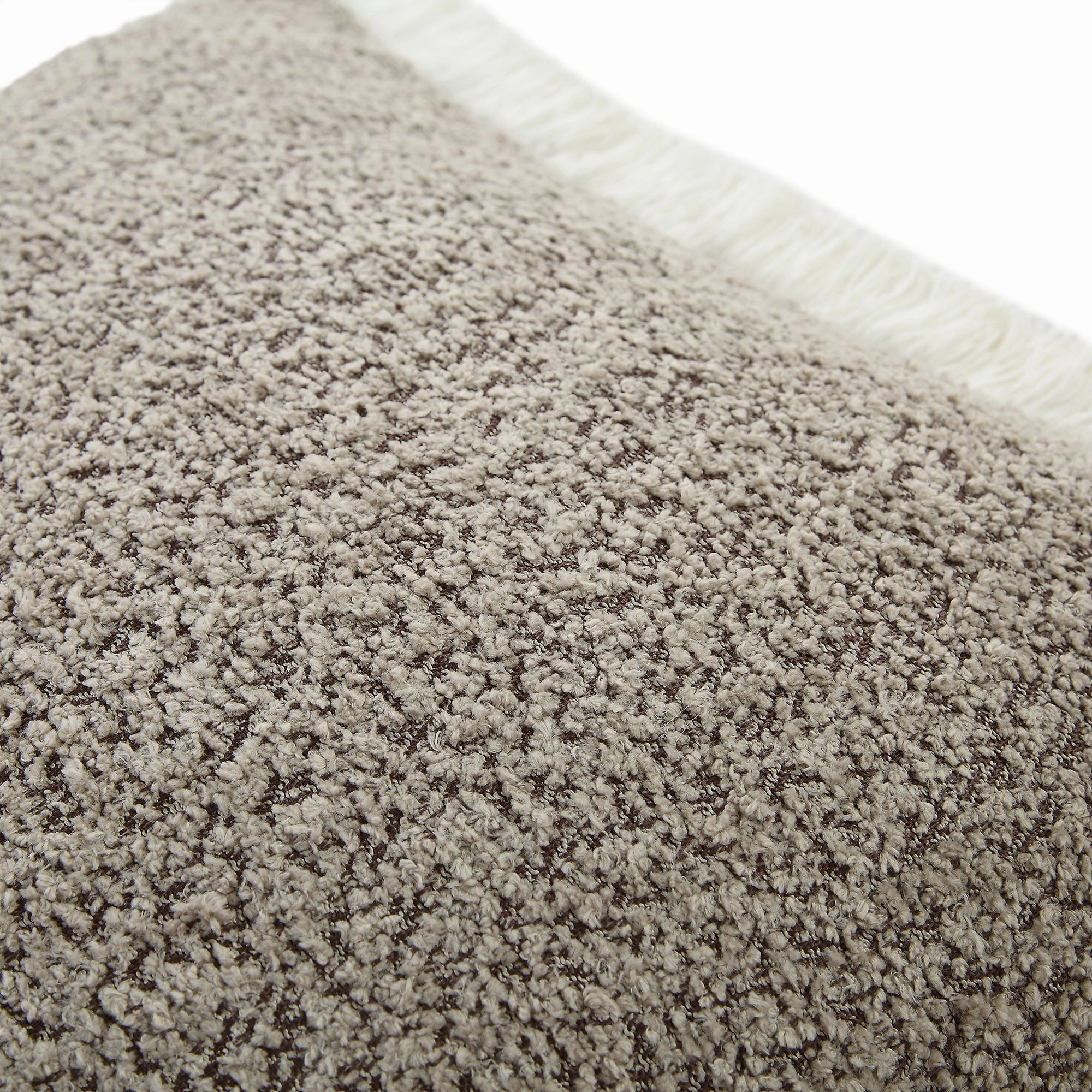 Kyra Stone Boucl Fringed Cushion