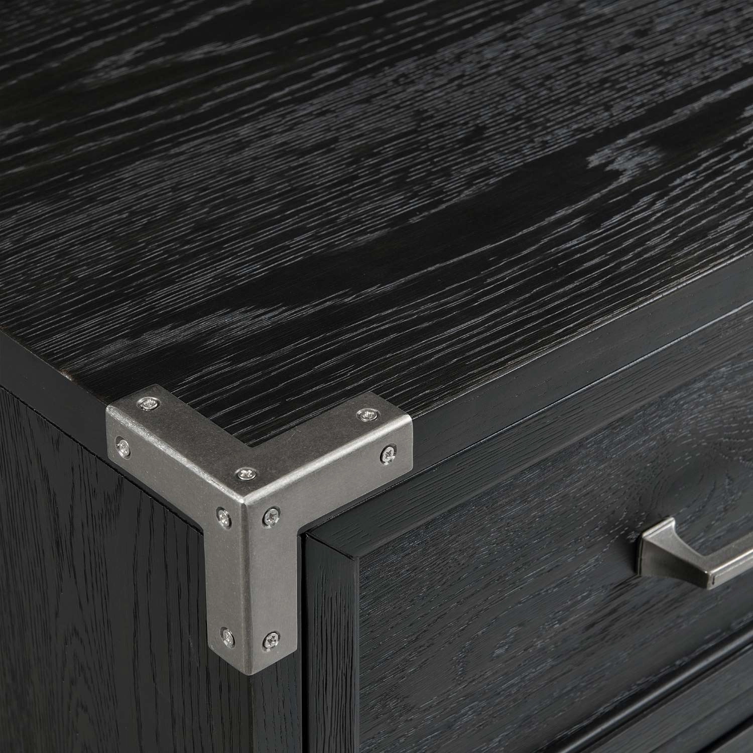 Laguna 9 Drawer Dresser - Weathered Oak, Black