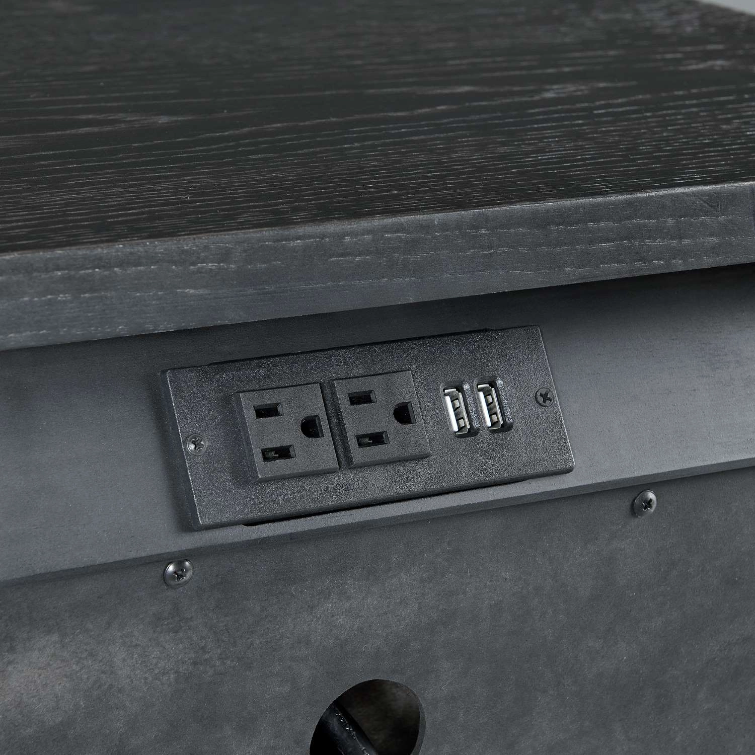 Laguna Night Table - Weathered Oak, Black