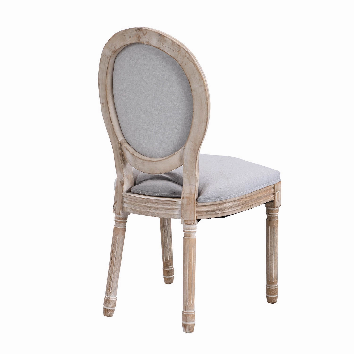 Lainston Set of 2 Classic Limewashed Wooden Dining Chairs, Grey