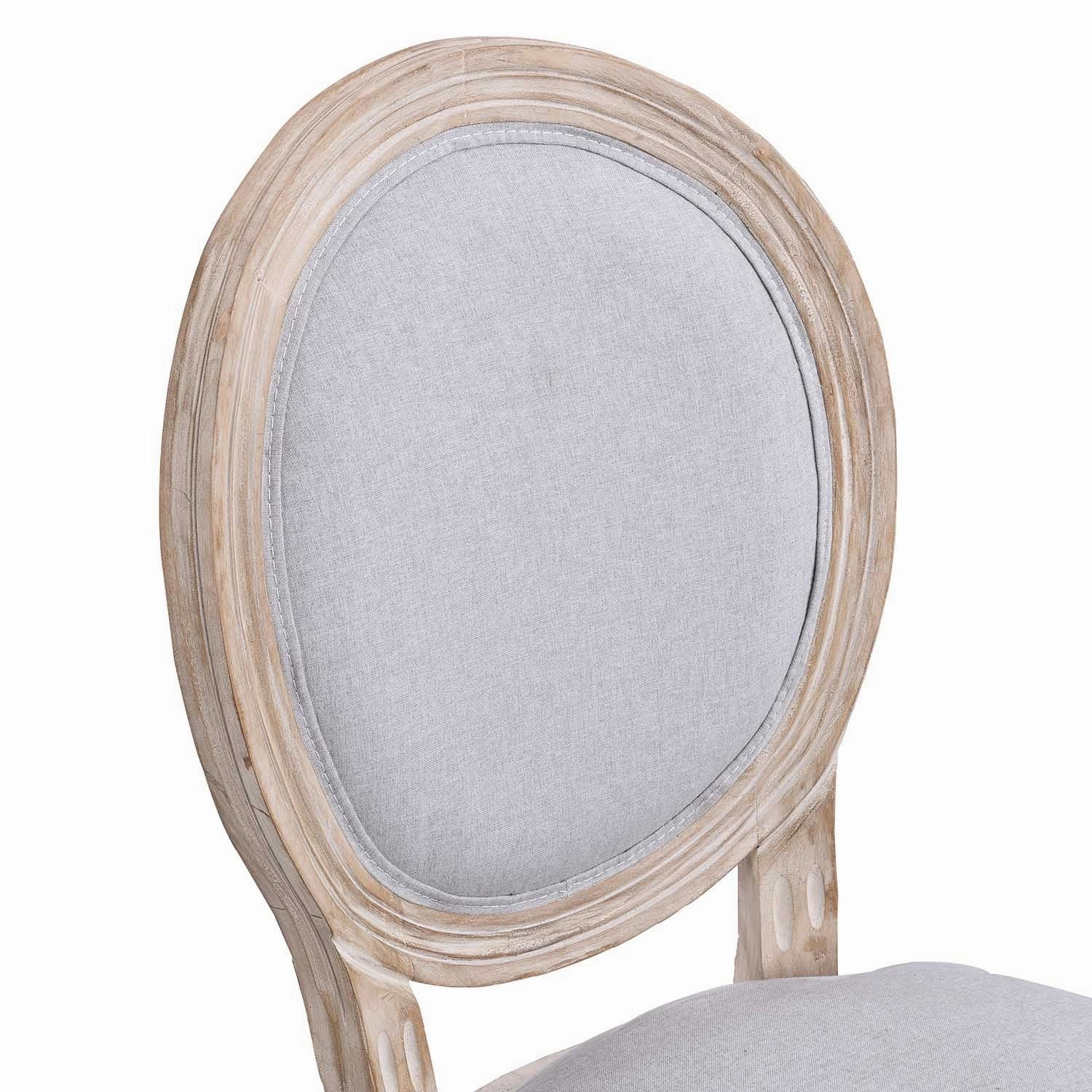 Lainston Set of 2 Classic Limewashed Wooden Dining Chairs, Grey