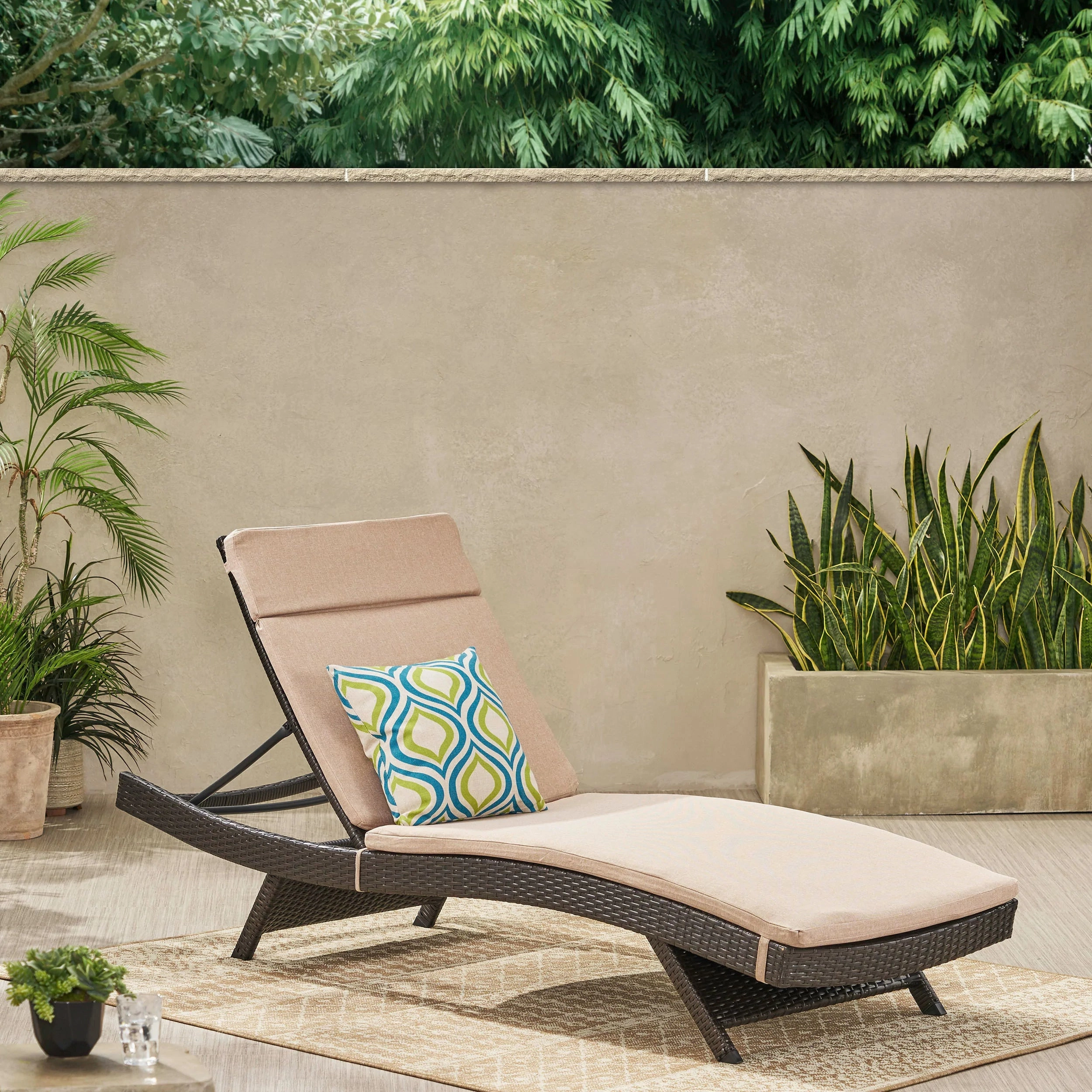 Lakeport Outdoor Adjustable Chaise Lounge Chair w/ Cushion