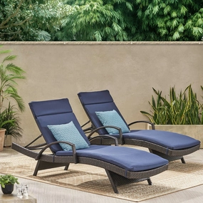 Lakeport Outdoor Wicker Armed Chaise Lounge Chairs w/ Cushions (set of 2) patio umbrella, gazebo