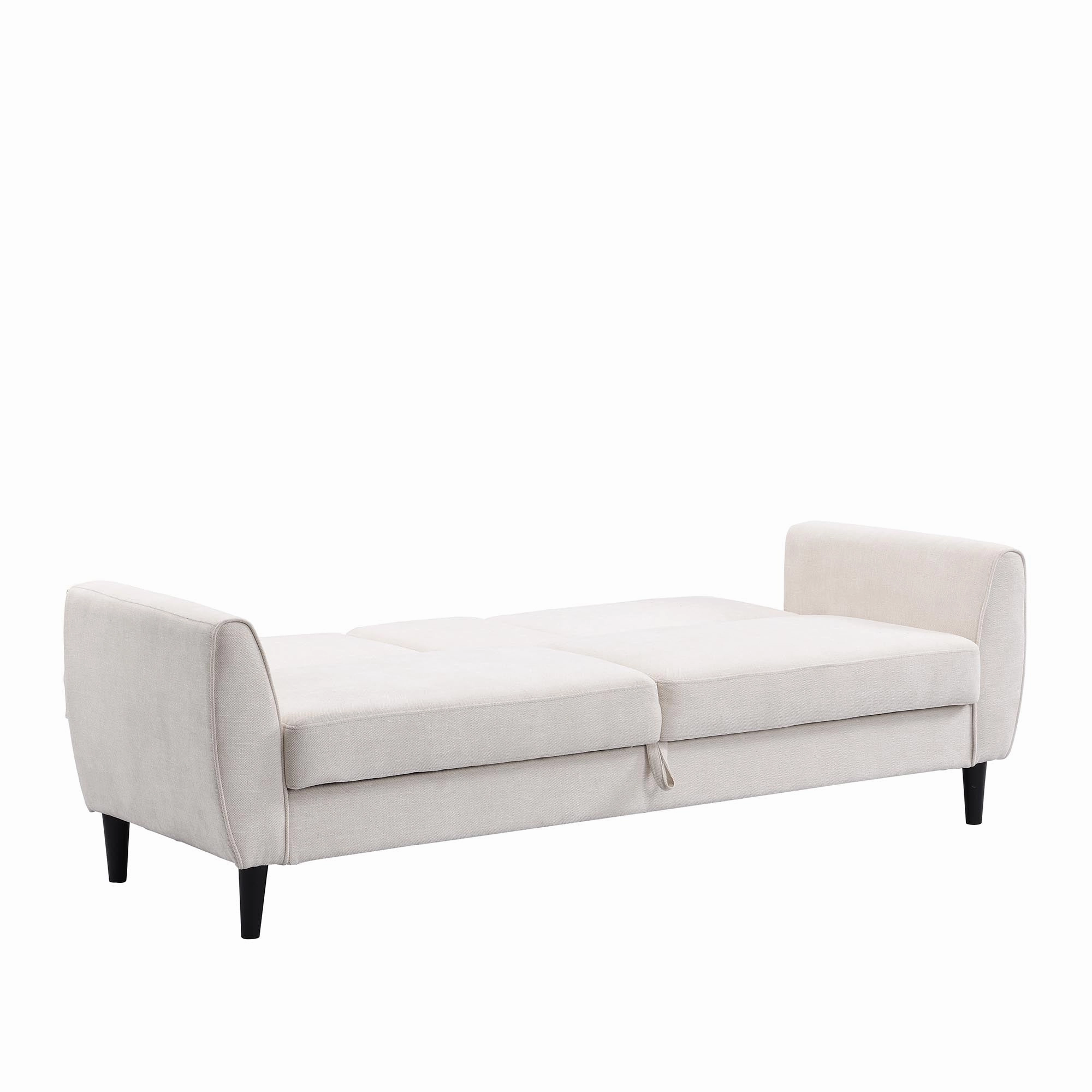 Latimer Beige Woven Fabric 3-Seater Storage Sofa Bed