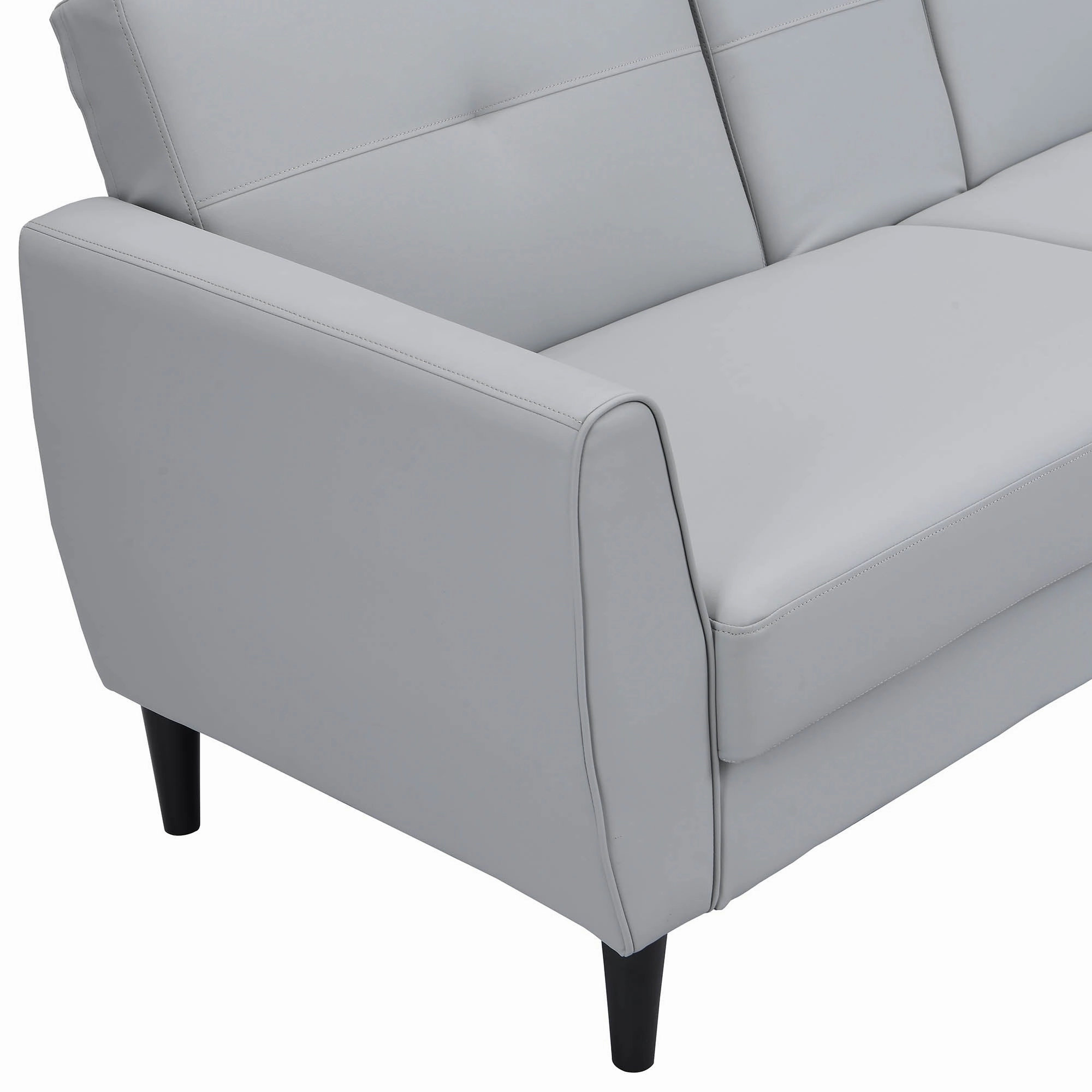 Latimer Grey Faux Leather 3-Seater Storage Sofa Bed