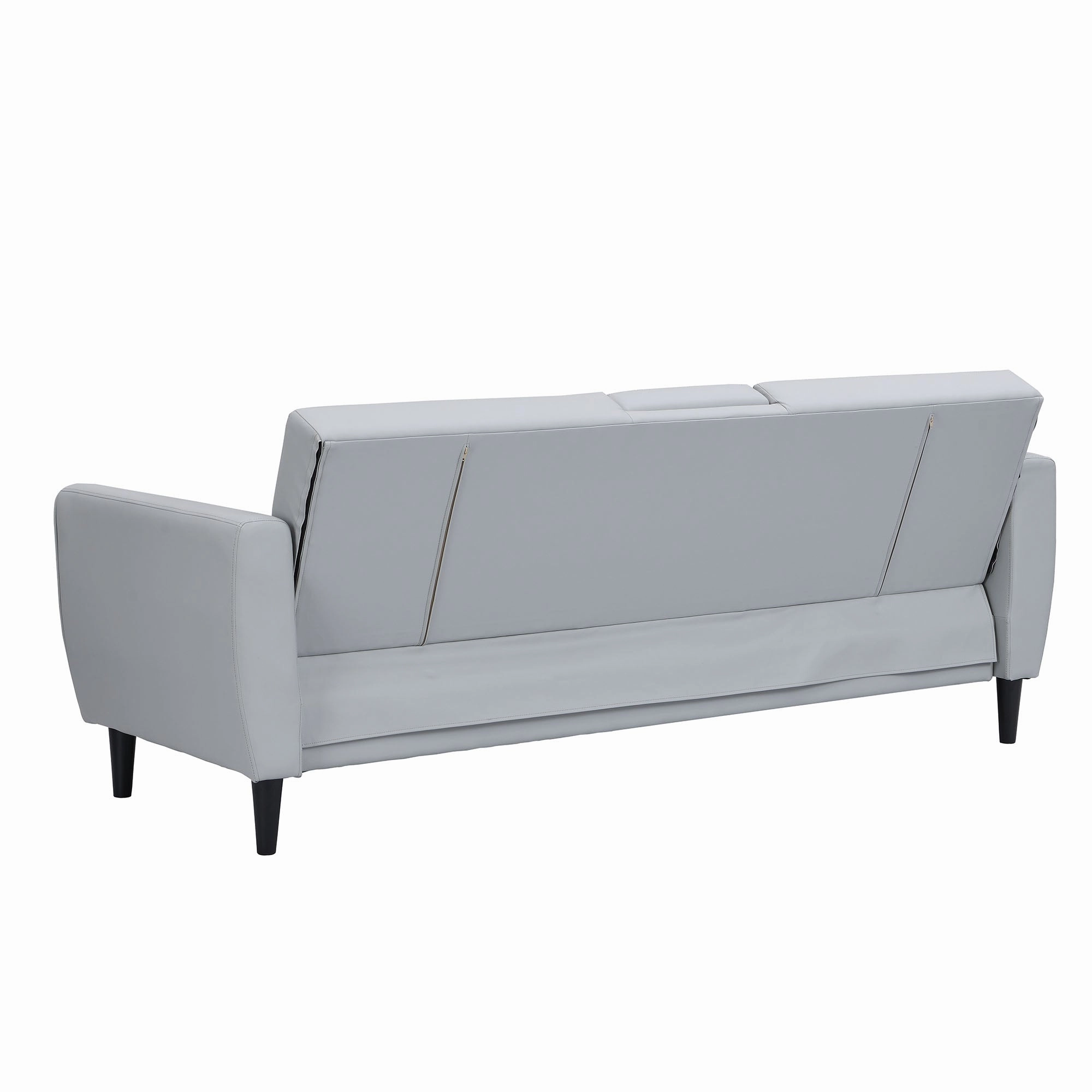 Latimer Grey Faux Leather 3-Seater Storage Sofa Bed