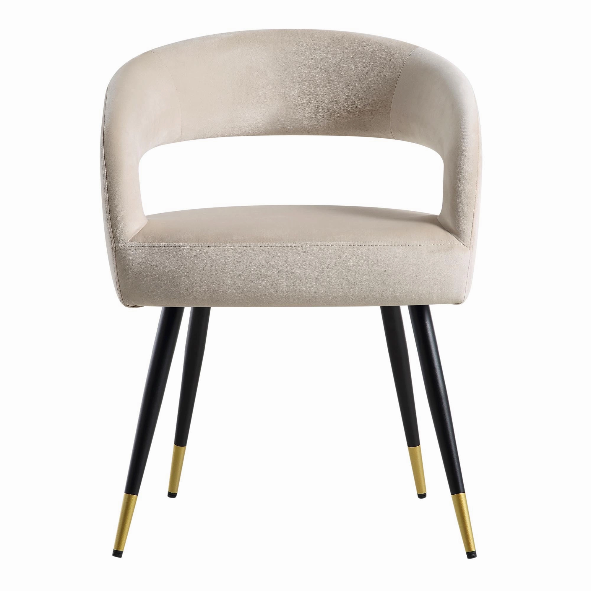 Laurel Wave Champagne Velvet Set of 2 Dining Chairs