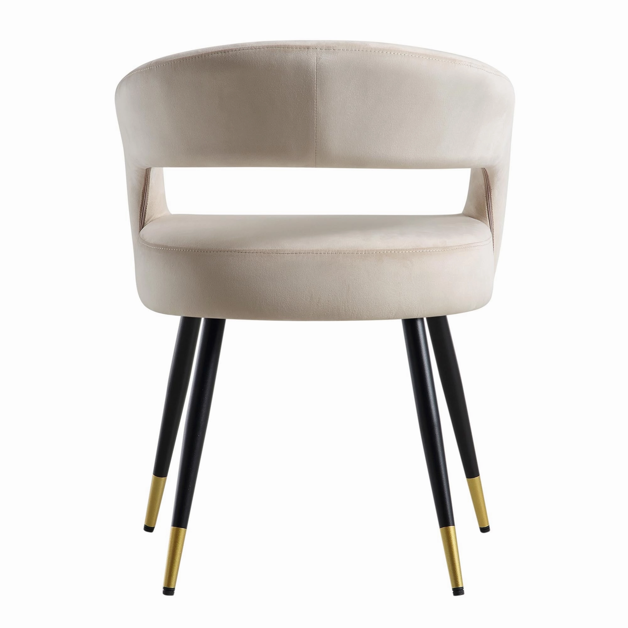 Laurel Wave Champagne Velvet Set of 2 Dining Chairs