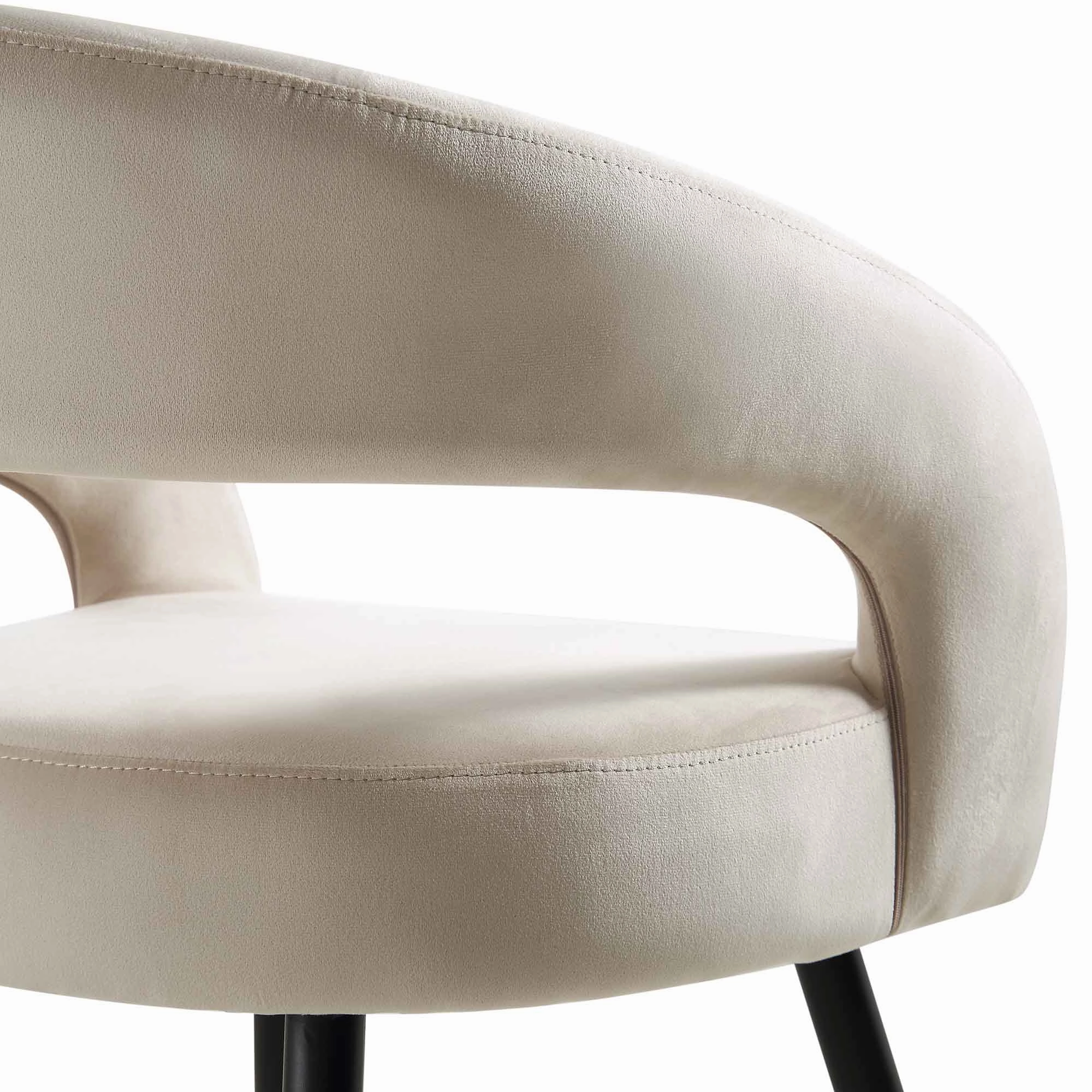 Laurel Wave Champagne Velvet Set of 2 Dining Chairs