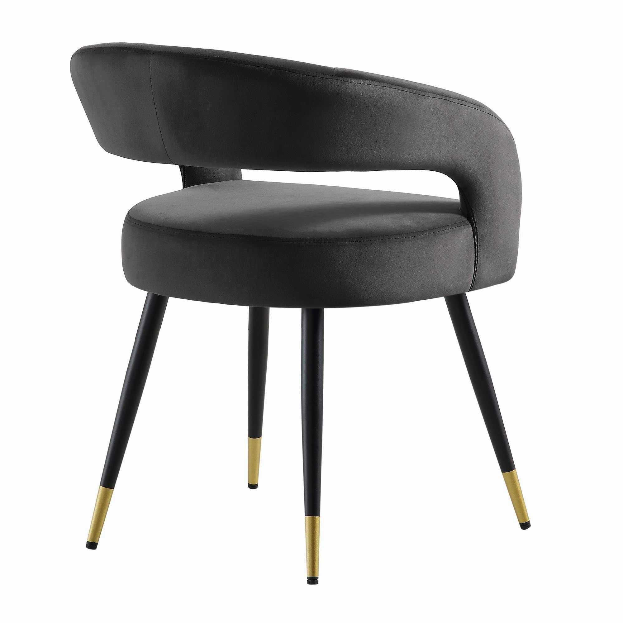 Laurel Wave Charcoal Velvet Set of 2 Dining Chairs
