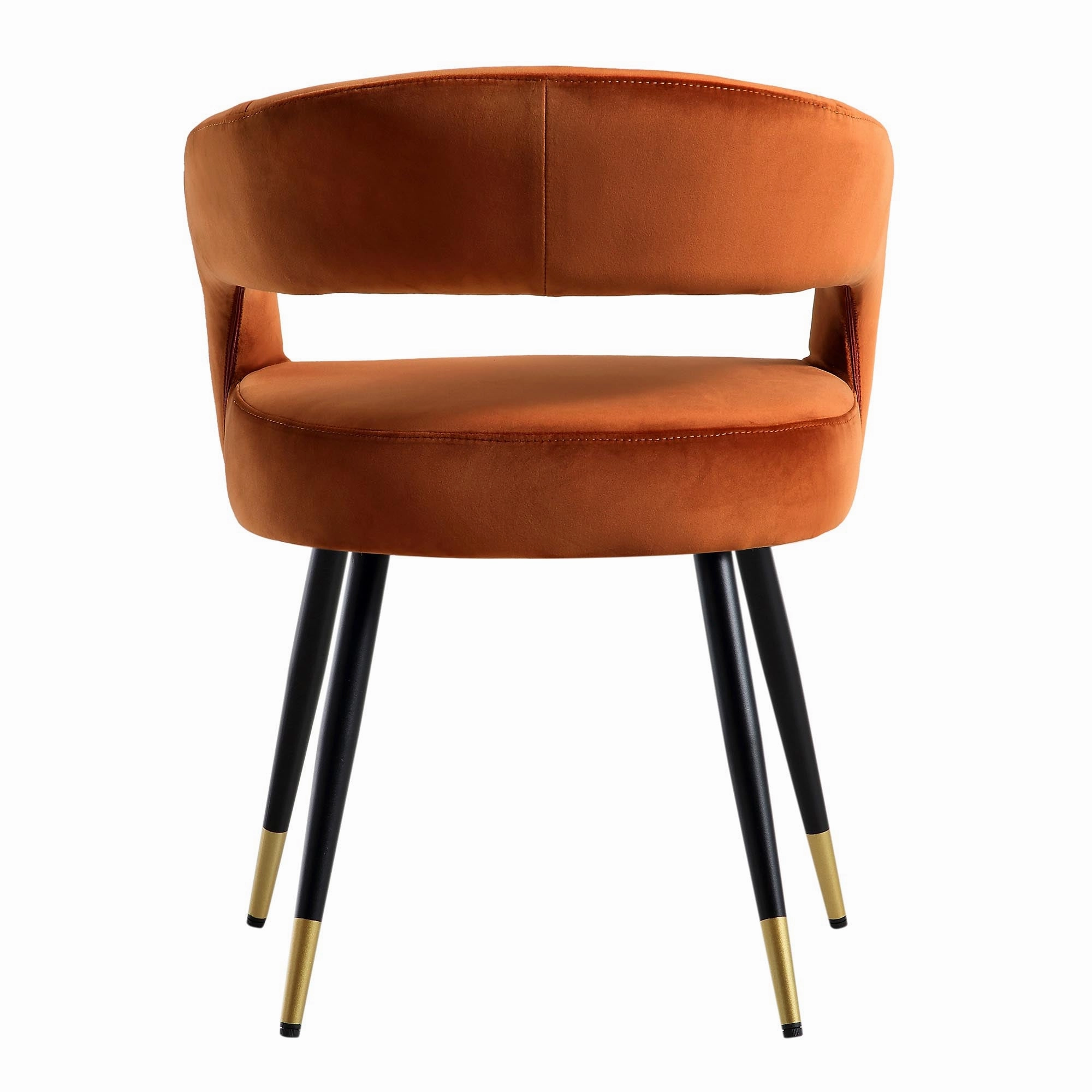 Laurel Wave Rust Velvet Set of 2 Dining Chairs