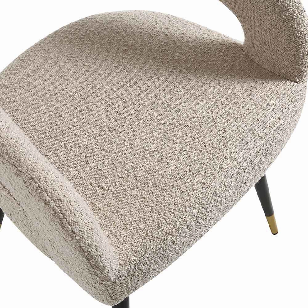 Laurel Wave Taupe Boucle Set of 2 Dining Chairs