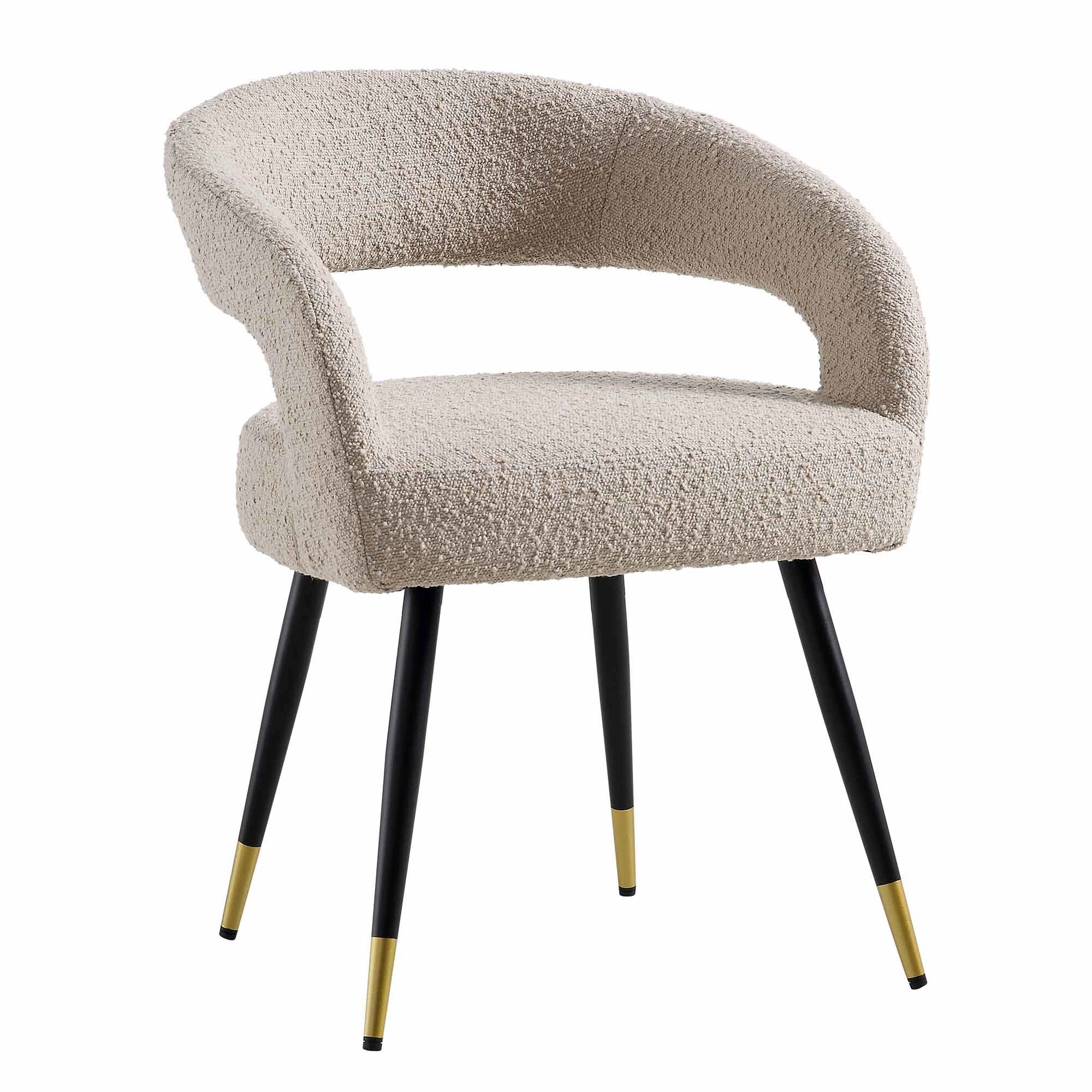 Laurel Wave Taupe Boucle Set of 2 Dining Chairs