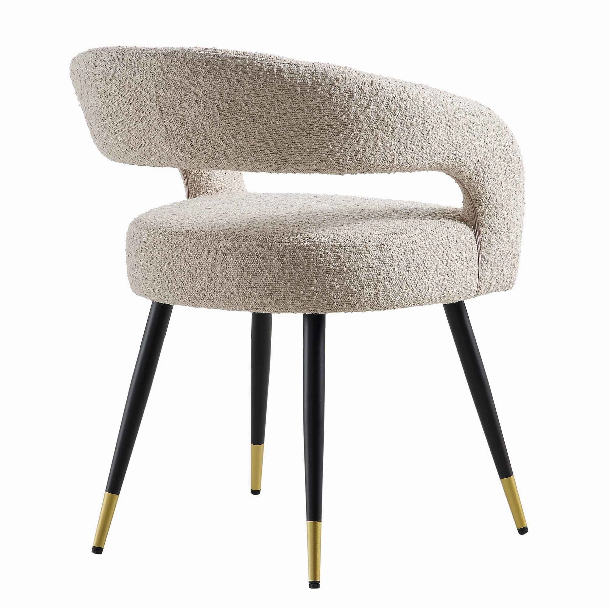 Laurel Wave Taupe Boucle Set of 2 Dining Chairs