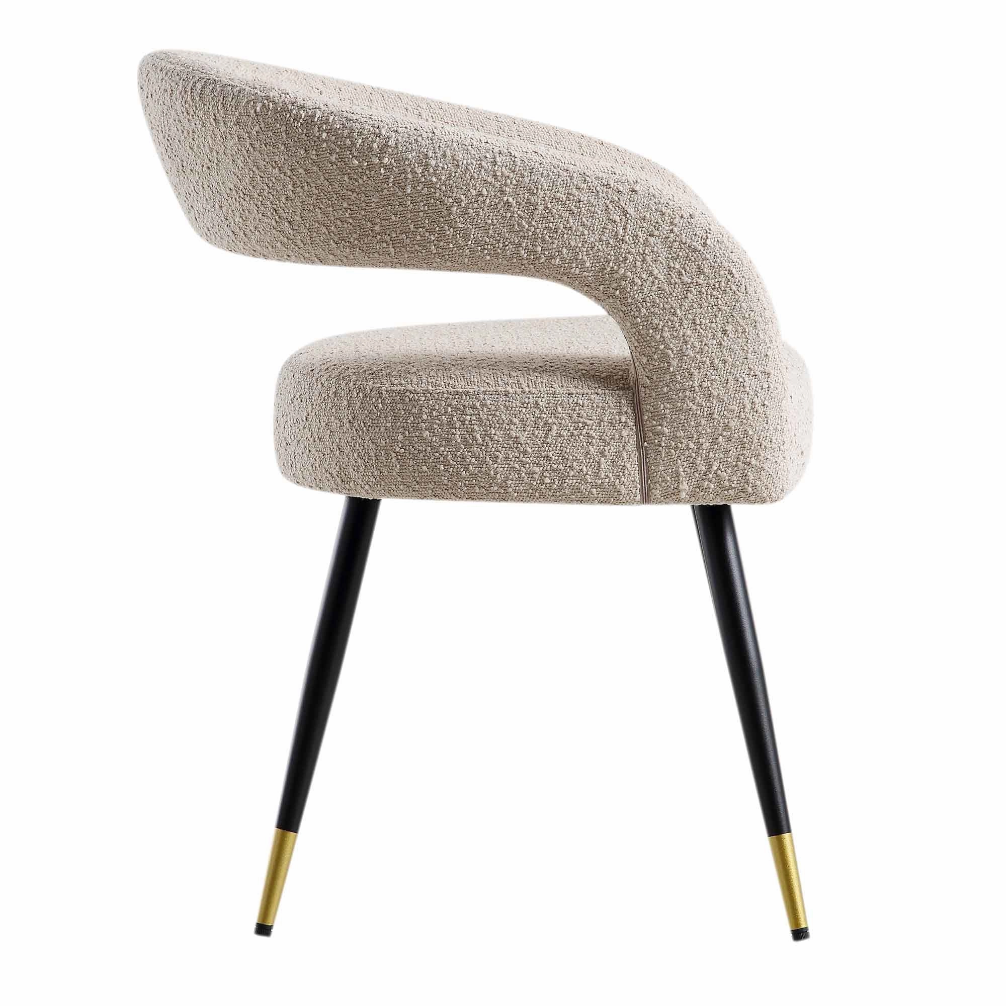 Laurel Wave Taupe Boucle Set of 2 Dining Chairs