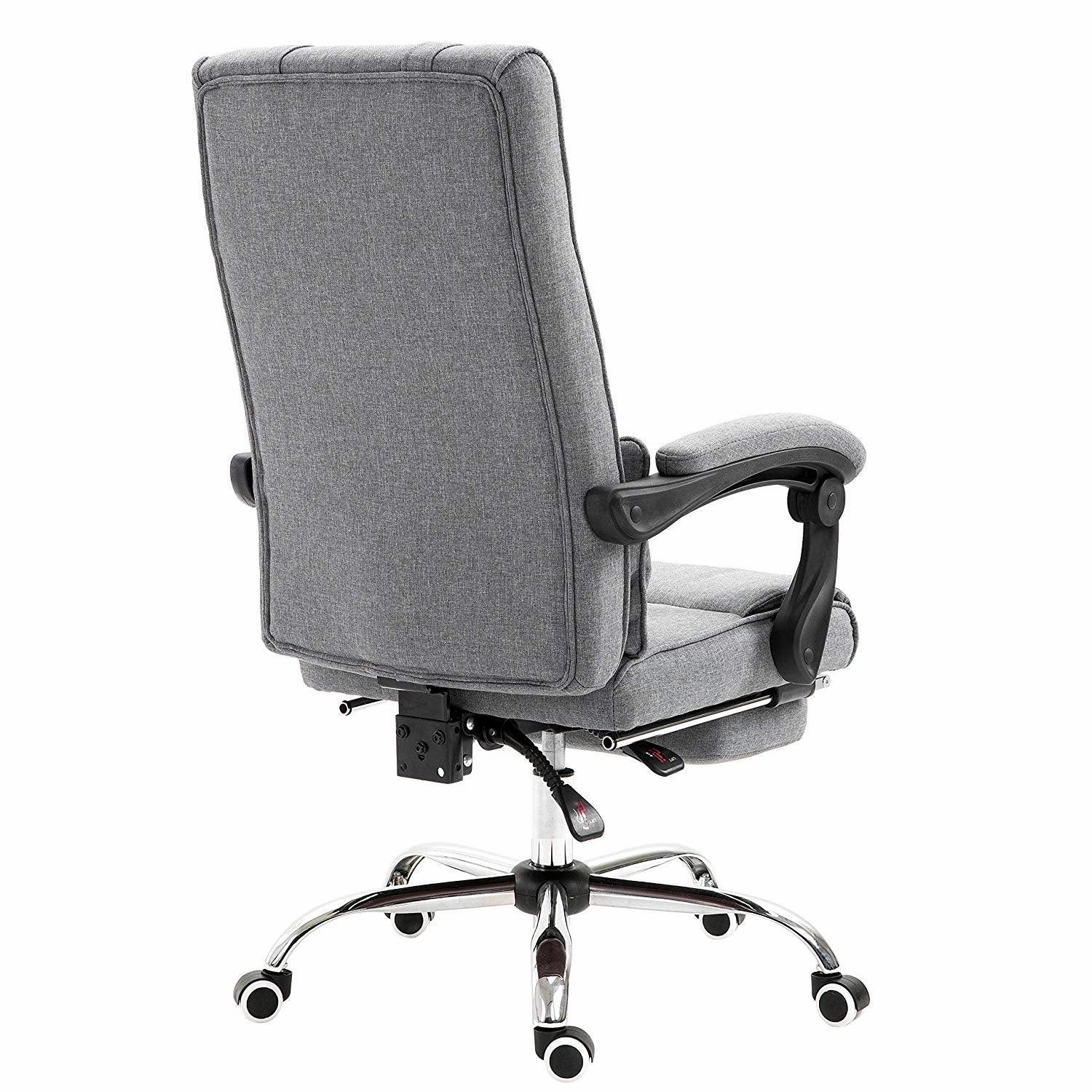 Lawrence Executive Reclining Chair with Foot and Headrest in Grey