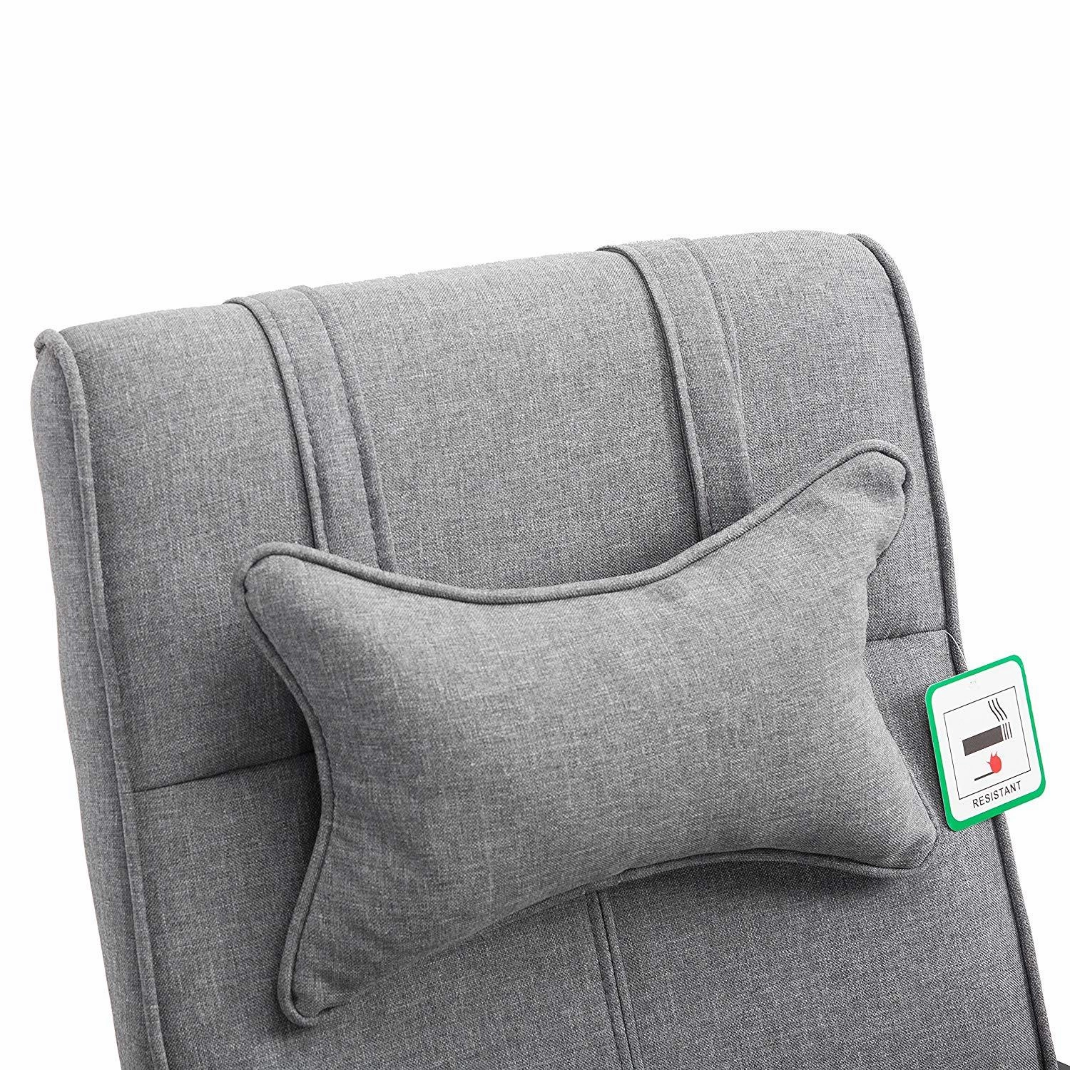 Lawrence Executive Reclining Chair with Foot and Headrest in Grey