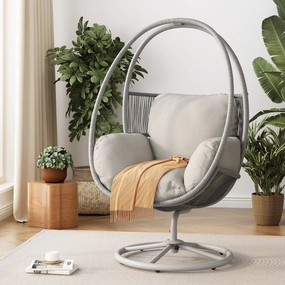 Lianie Outdoor Swivel Lounge Chair, Light Gray outdoor furniture, garden bench