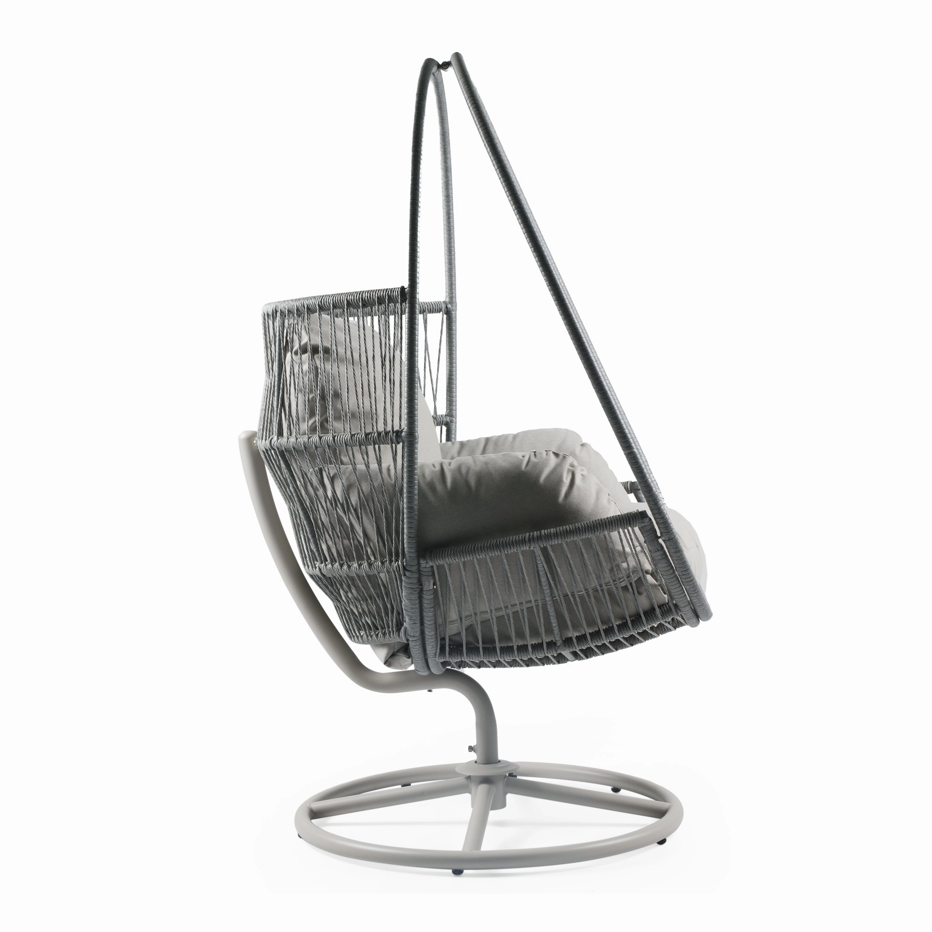 Lianie Outdoor Swivel Lounge Chair, Light Gray