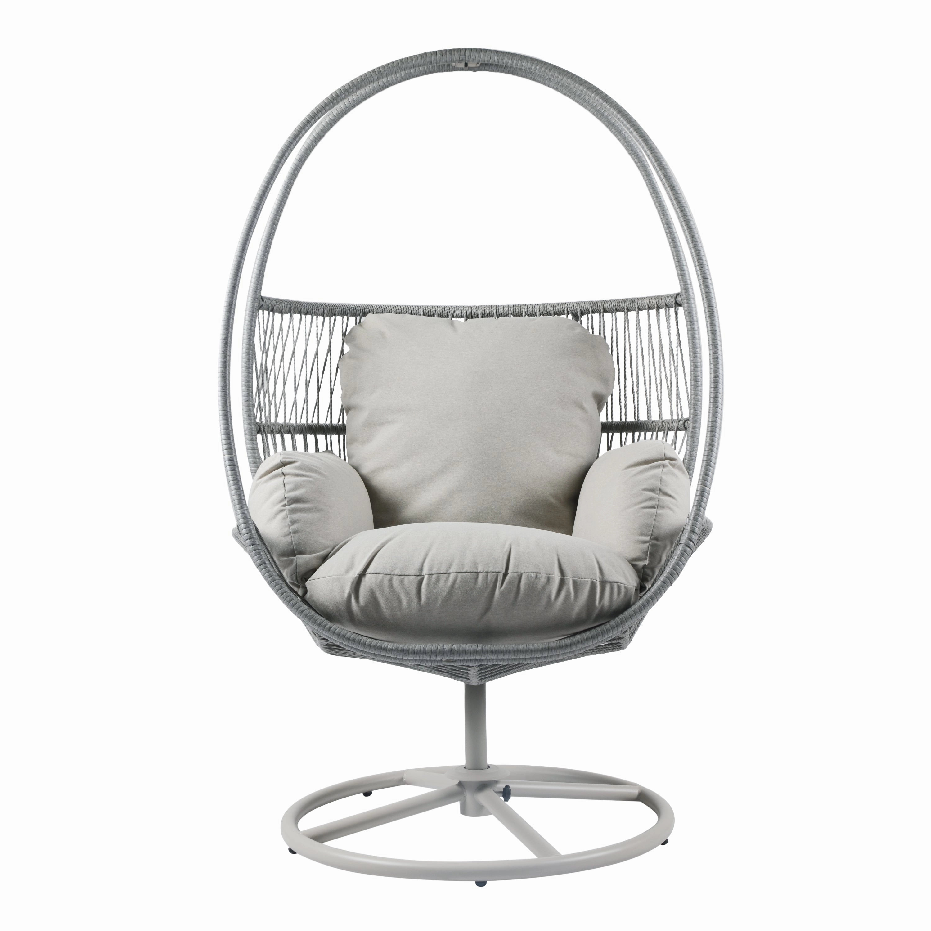 Lianie Outdoor Swivel Lounge Chair, Light Gray