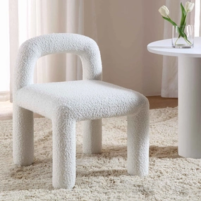 Libby White Boucle Dining Chair