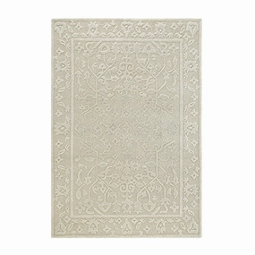 Lourdes Hand Tufted and Textured Cream Wool Rug