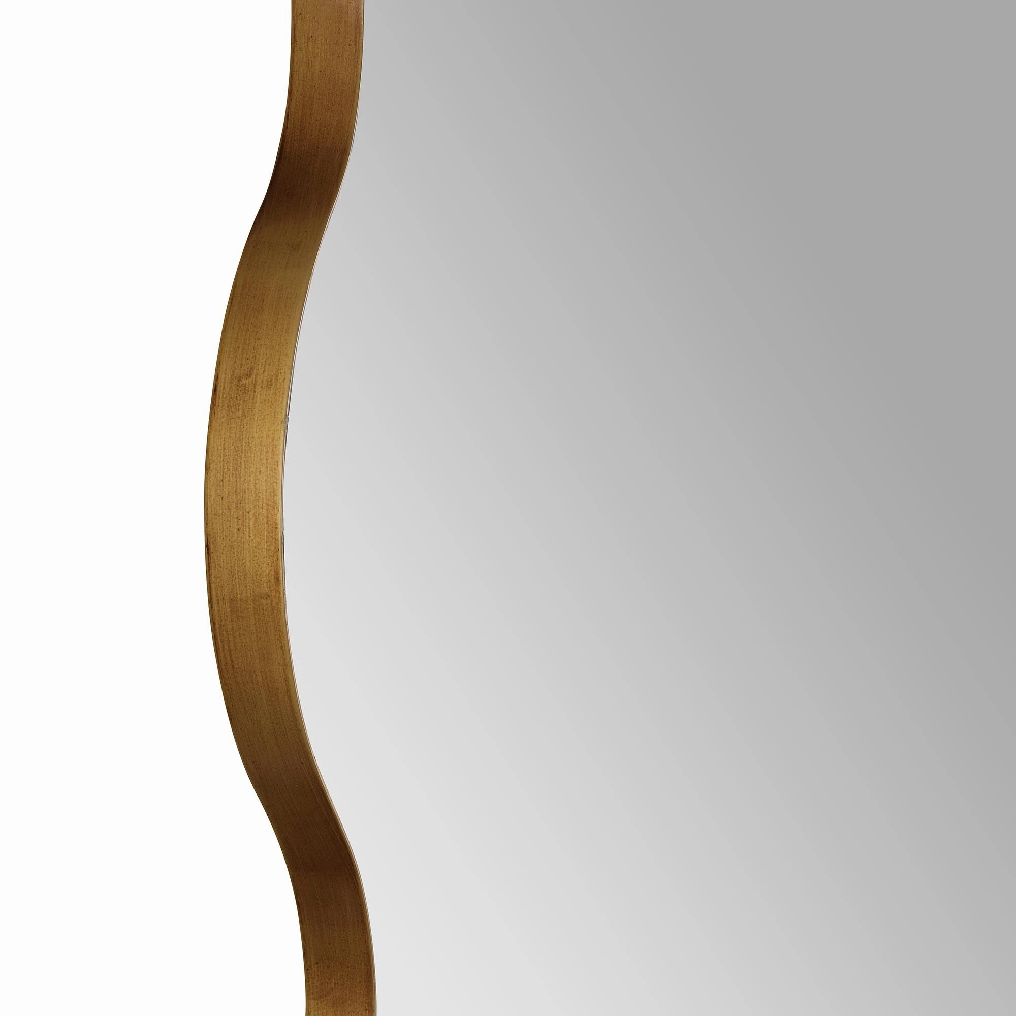 Luisa Wavy Curved Full length Mirror 180 x 110 cm, Gold