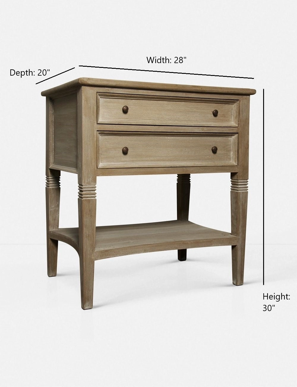 Luna 2 Drawer Nightstand