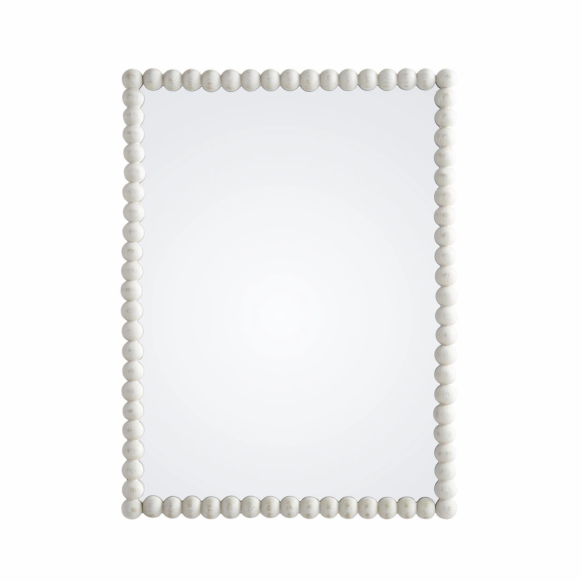 Luna Rectangular Bobbin Wall Mirror 80 x 60 cm, Washed White