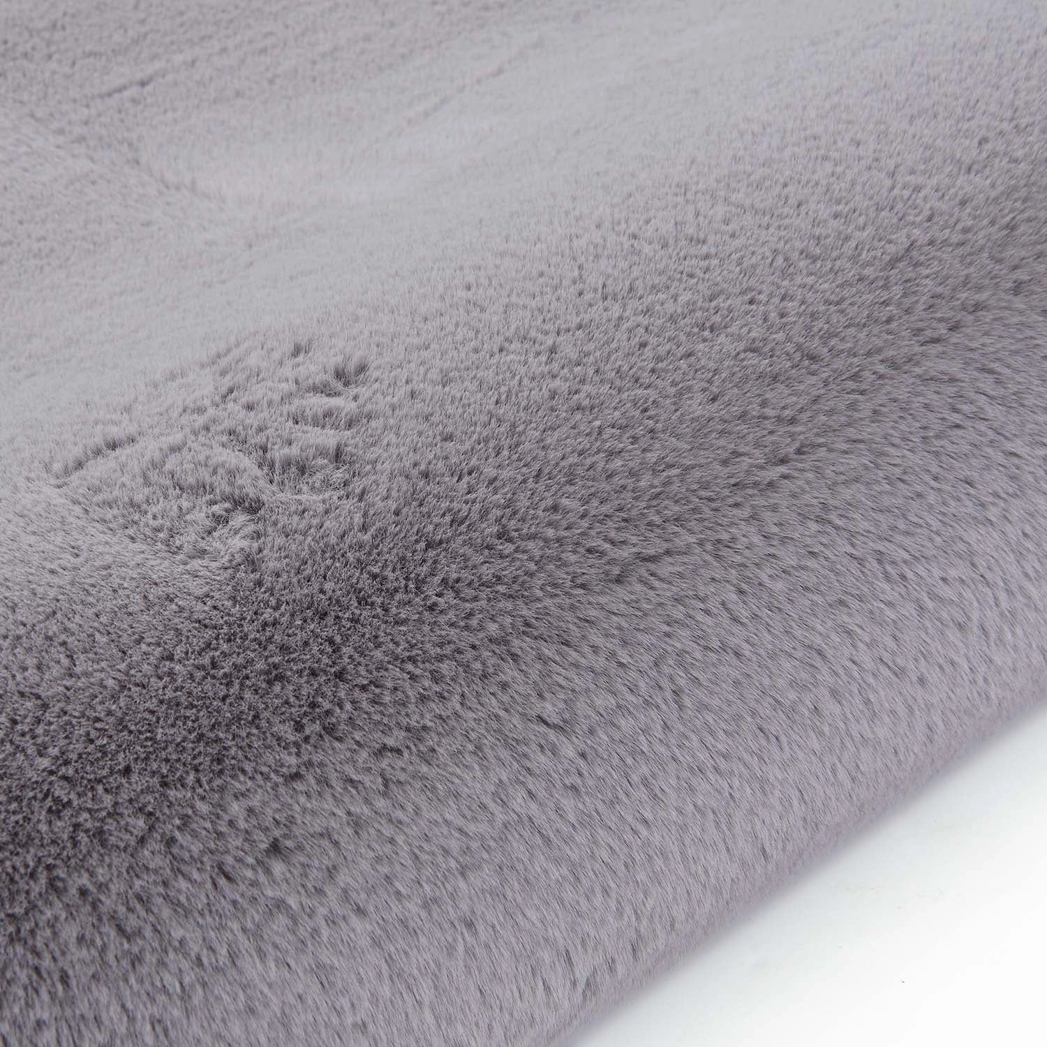 Lush Supersoft Grey Faux Fur Rug - 80 x 150 cm