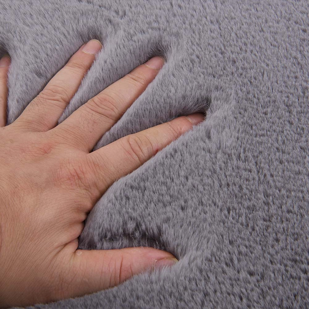 Lush Supersoft Grey Faux Fur Rug - 80 x 150 cm