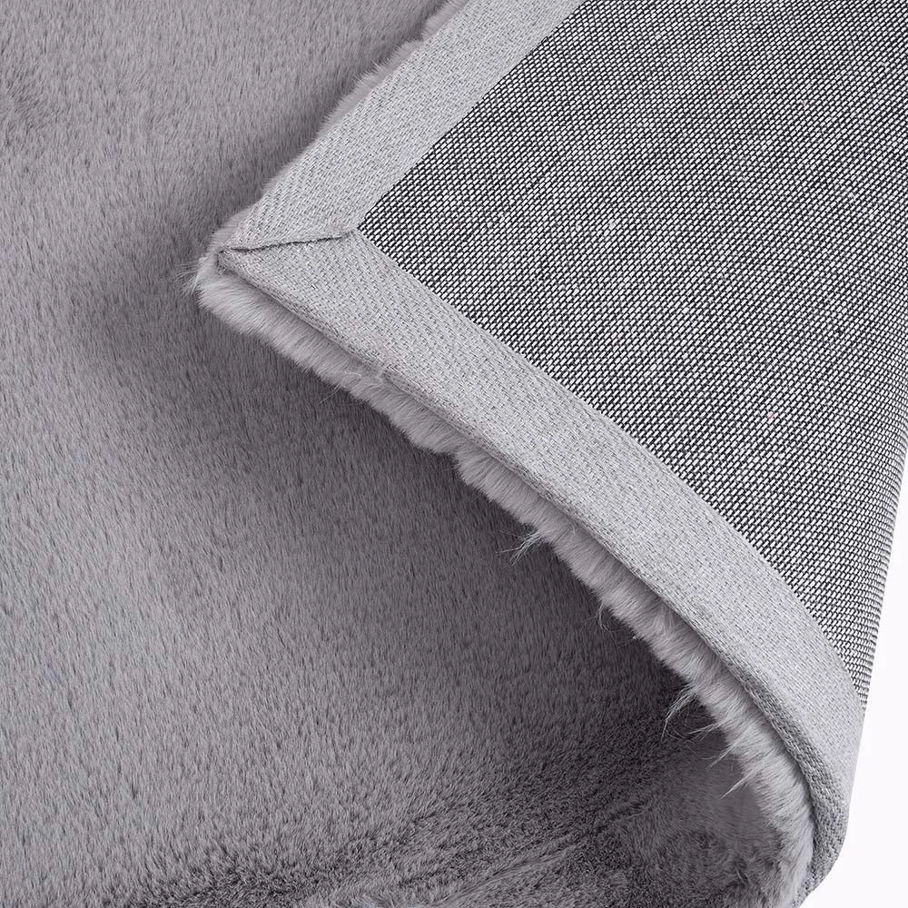 Lush Supersoft Grey Faux Fur Rug - 80 x 150 cm