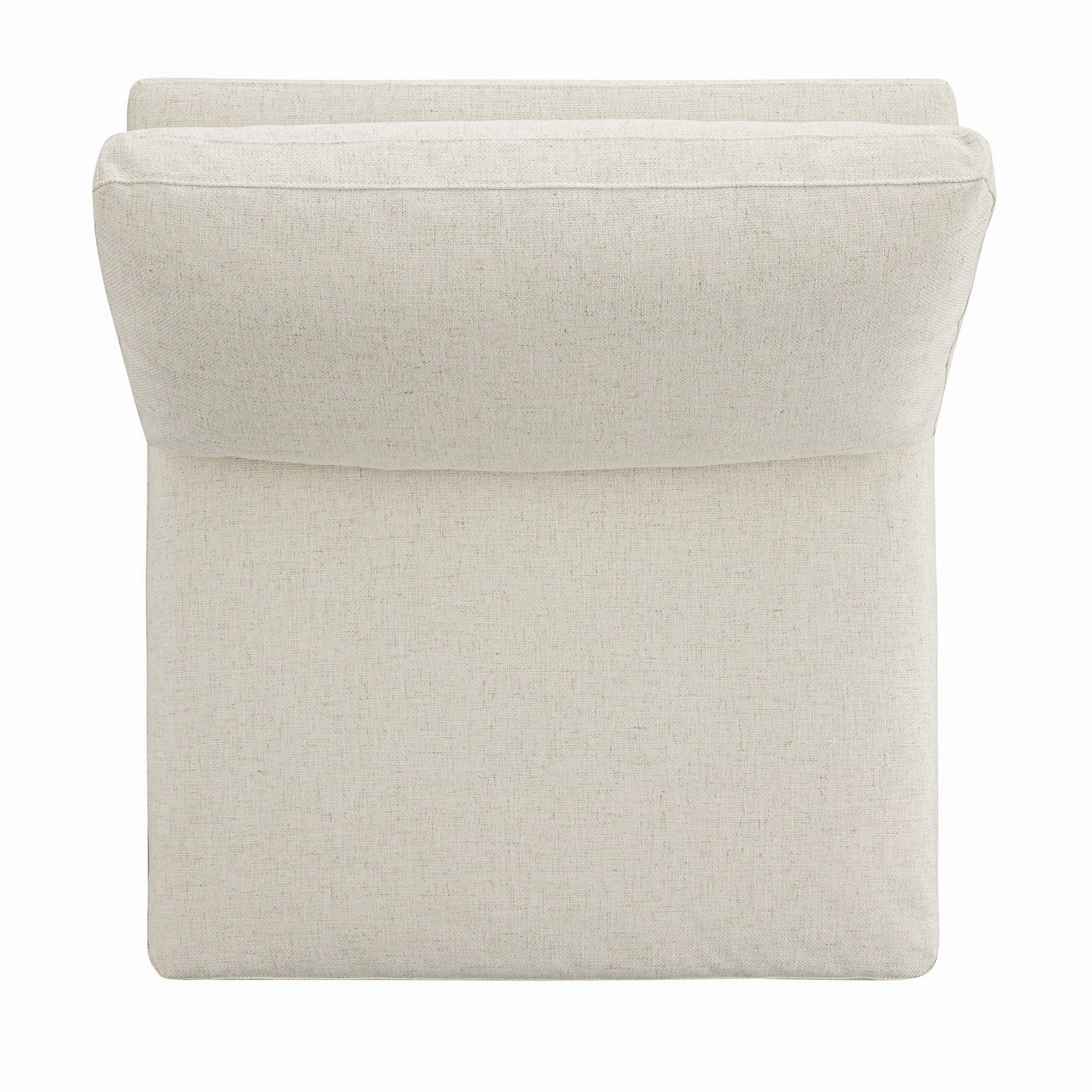 Lutyens Beige Linen Blend Modular Sofa, Armless Seat