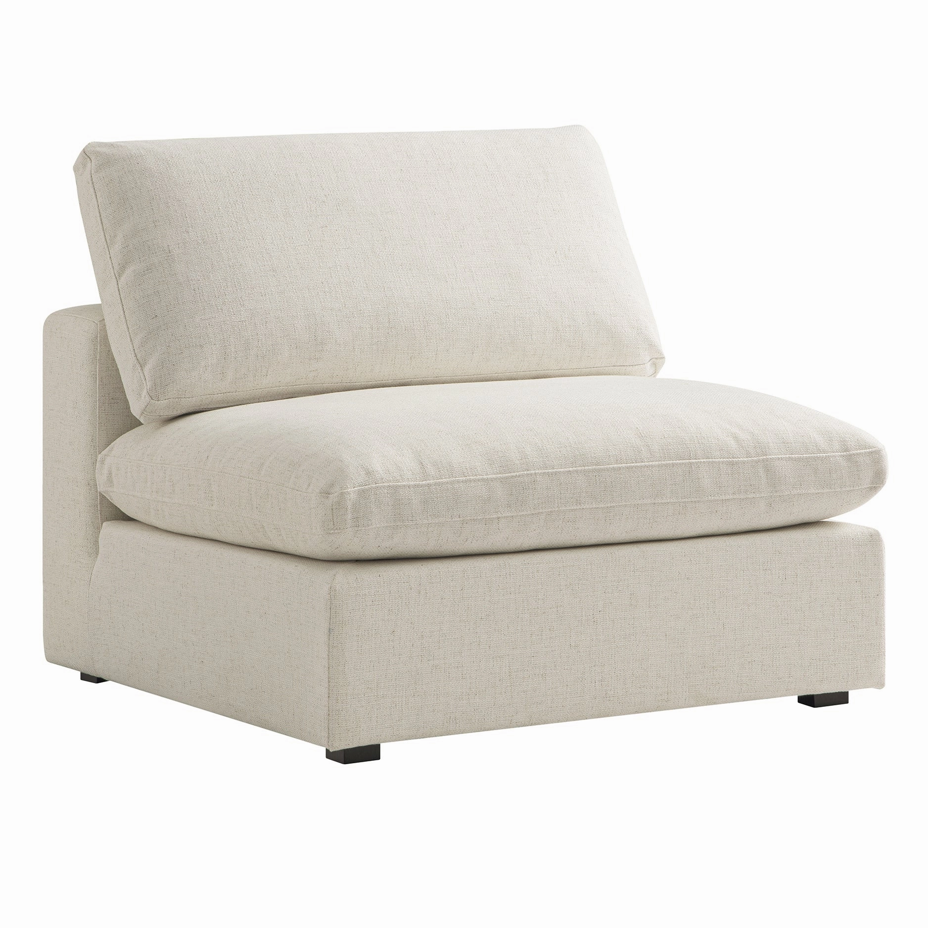 Lutyens Beige Linen Blend Modular Sofa, Armless Seat