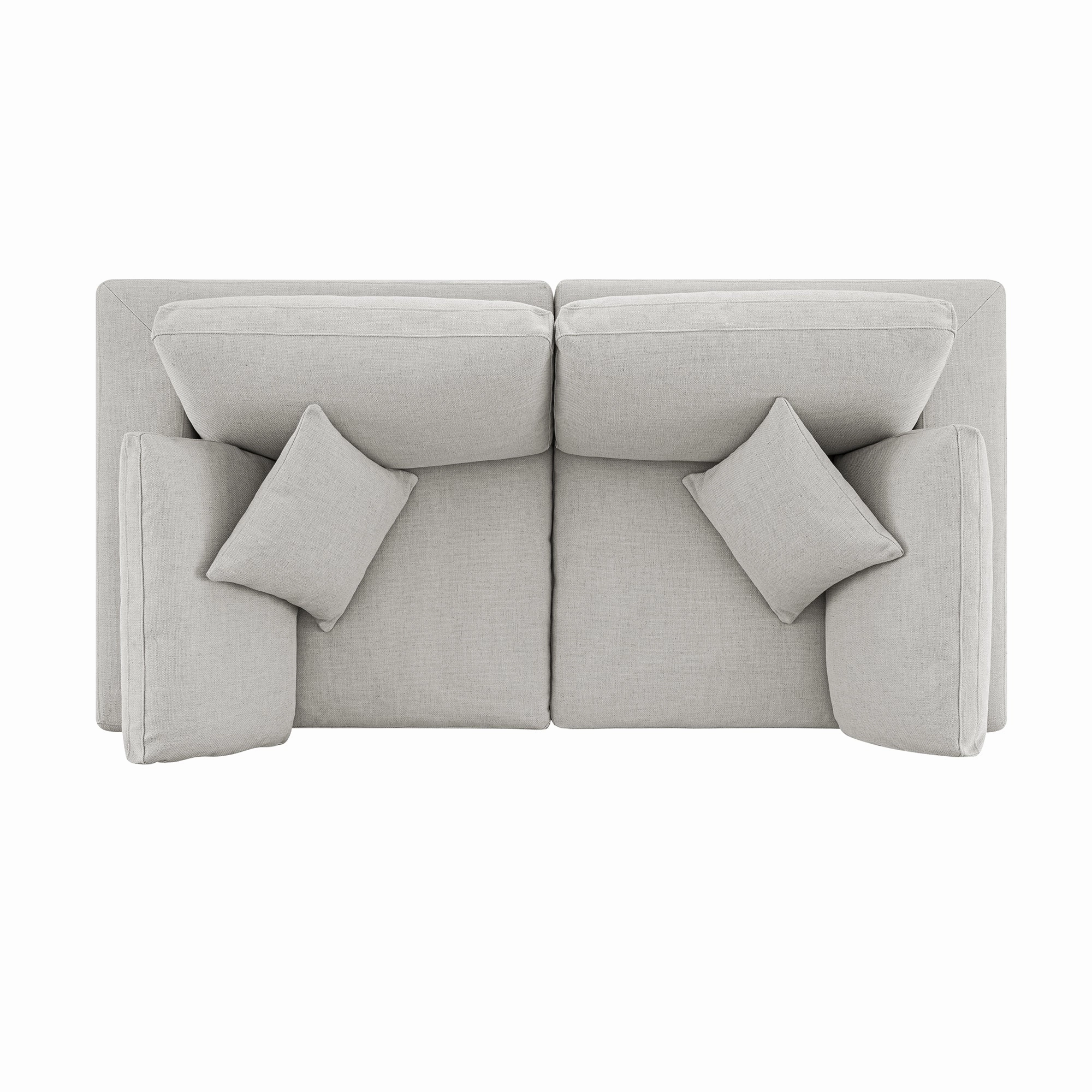 Lutyens Light Grey Linen Blend Modular Sofa, 2-Piece