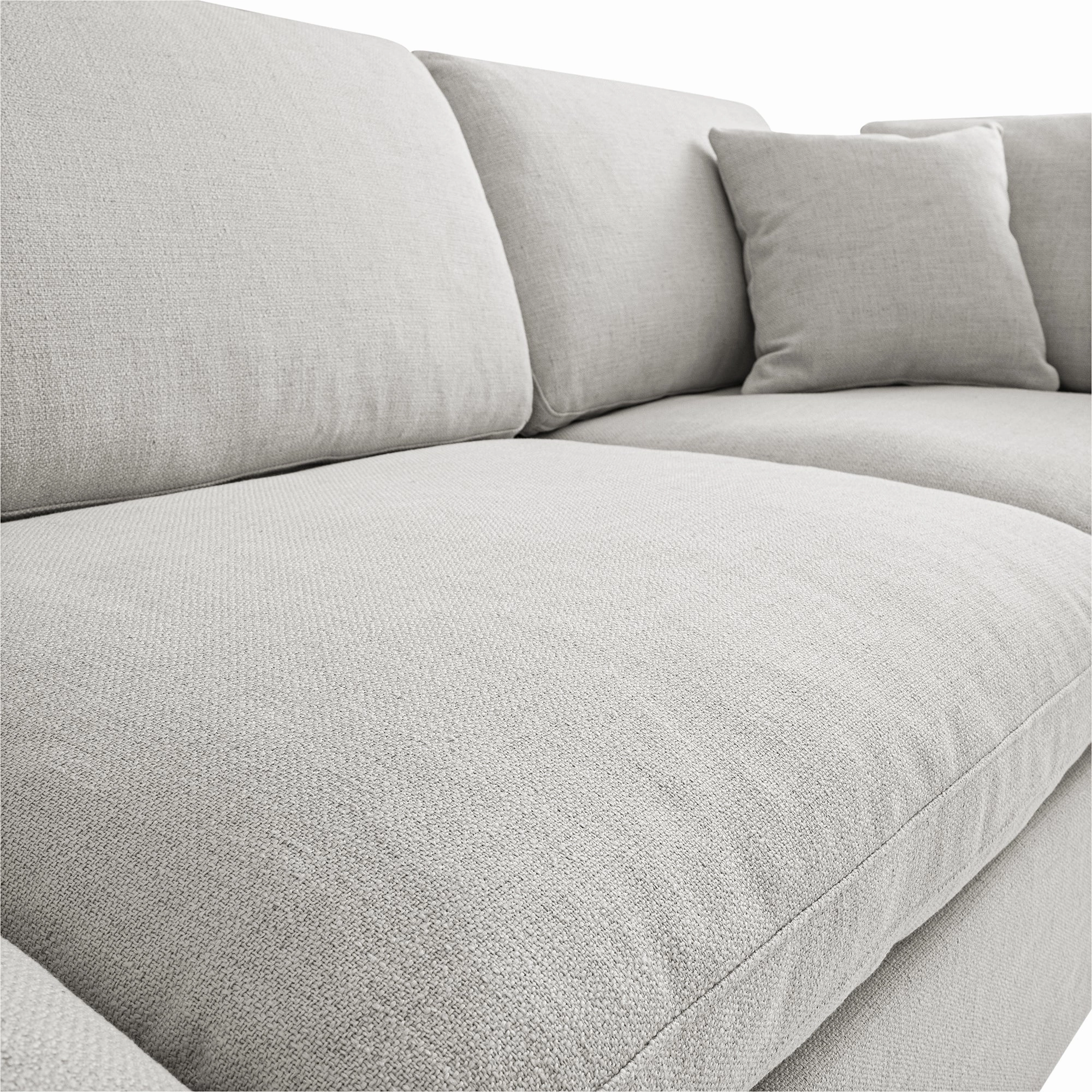 Lutyens Light Grey Linen Blend Modular Sofa, 3-Piece