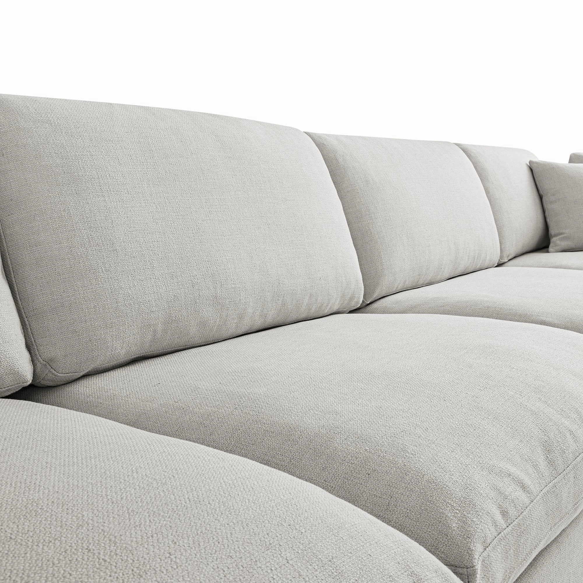 Lutyens Light Grey Linen Blend Modular Sofa, 4-Piece