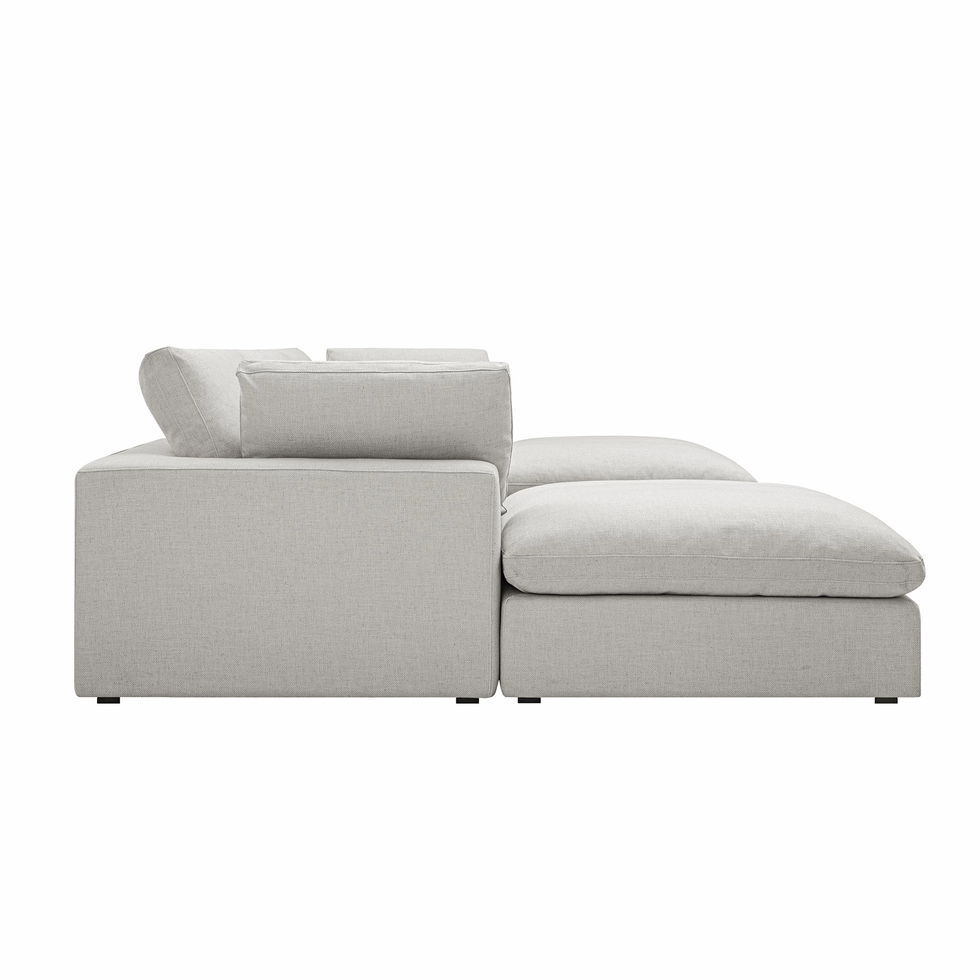 Lutyens Light Grey Linen Blend Modular Sofa, 5-Piece U-Shape Set