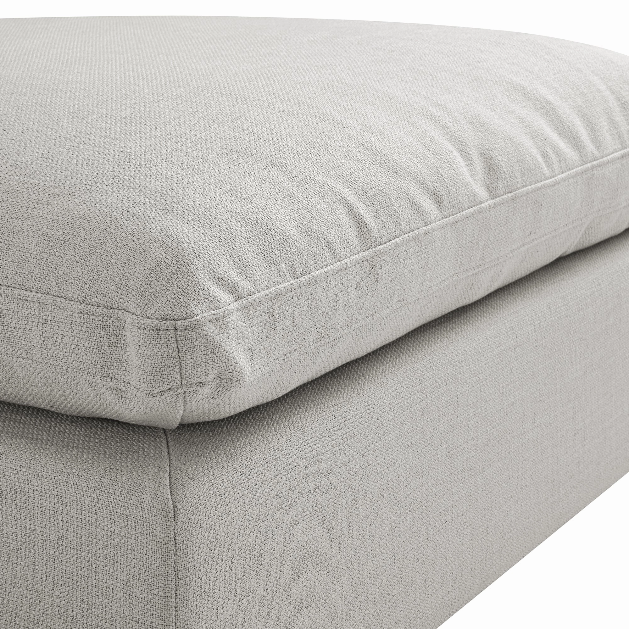 Lutyens Light Grey Linen Blend Modular Sofa, Stool