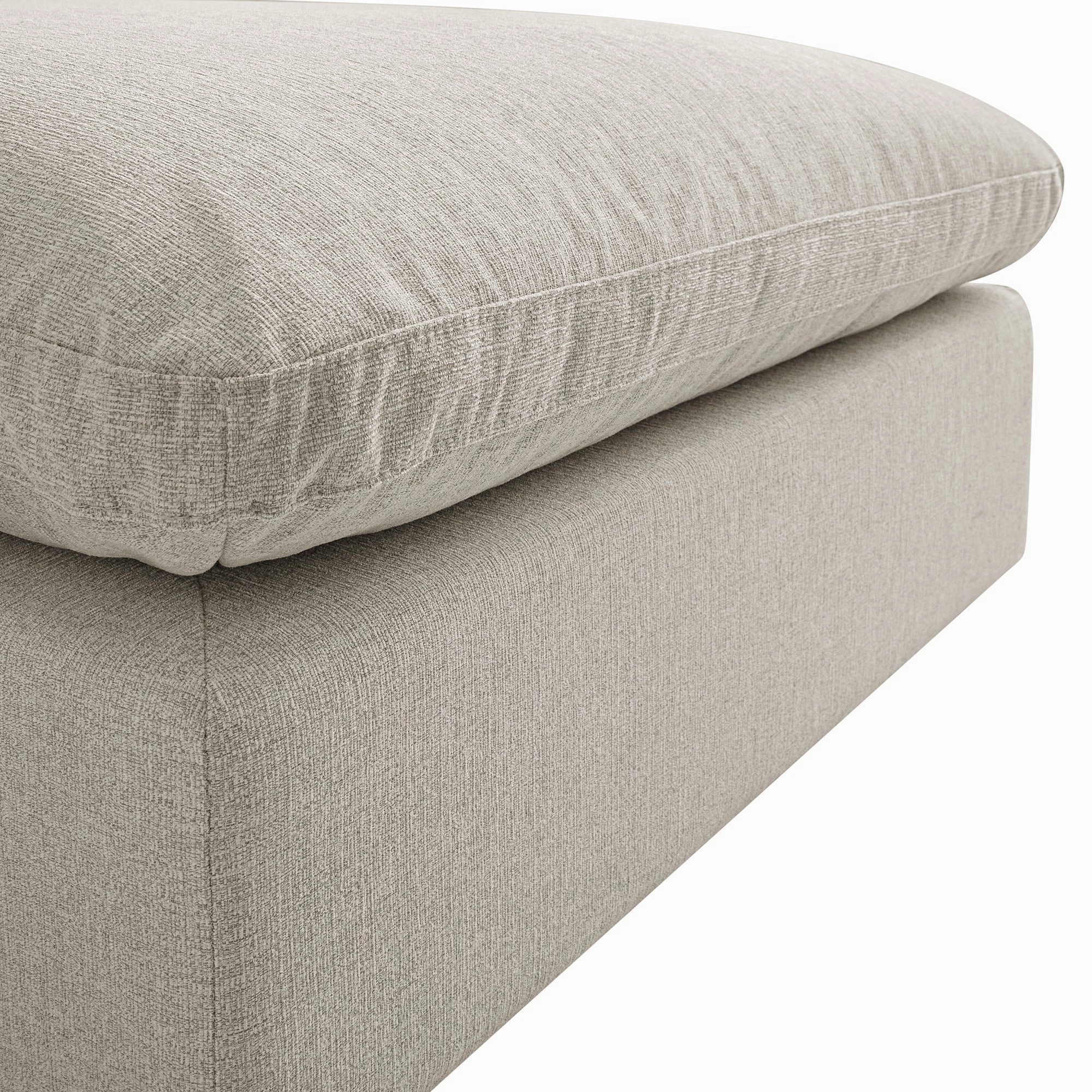 Lutyens Oatmeal Weave Fabric Modular Sofa, 2-Piece Chaise